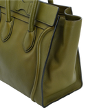 Celine Olive Green Calfskin Mini Luggage Handbag