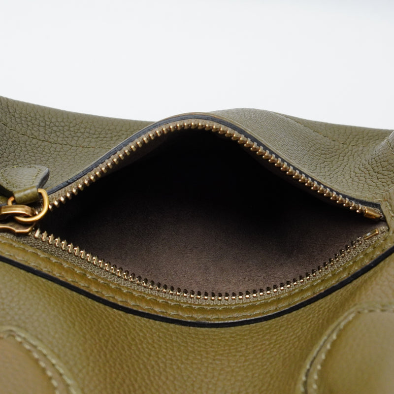 Celine Olive Green Calfskin Mini Luggage Handbag