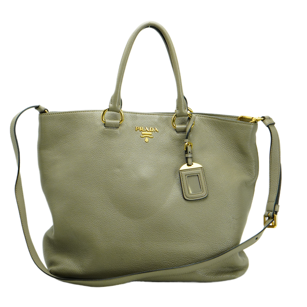 Prada Grey Vitello Daino Handbag