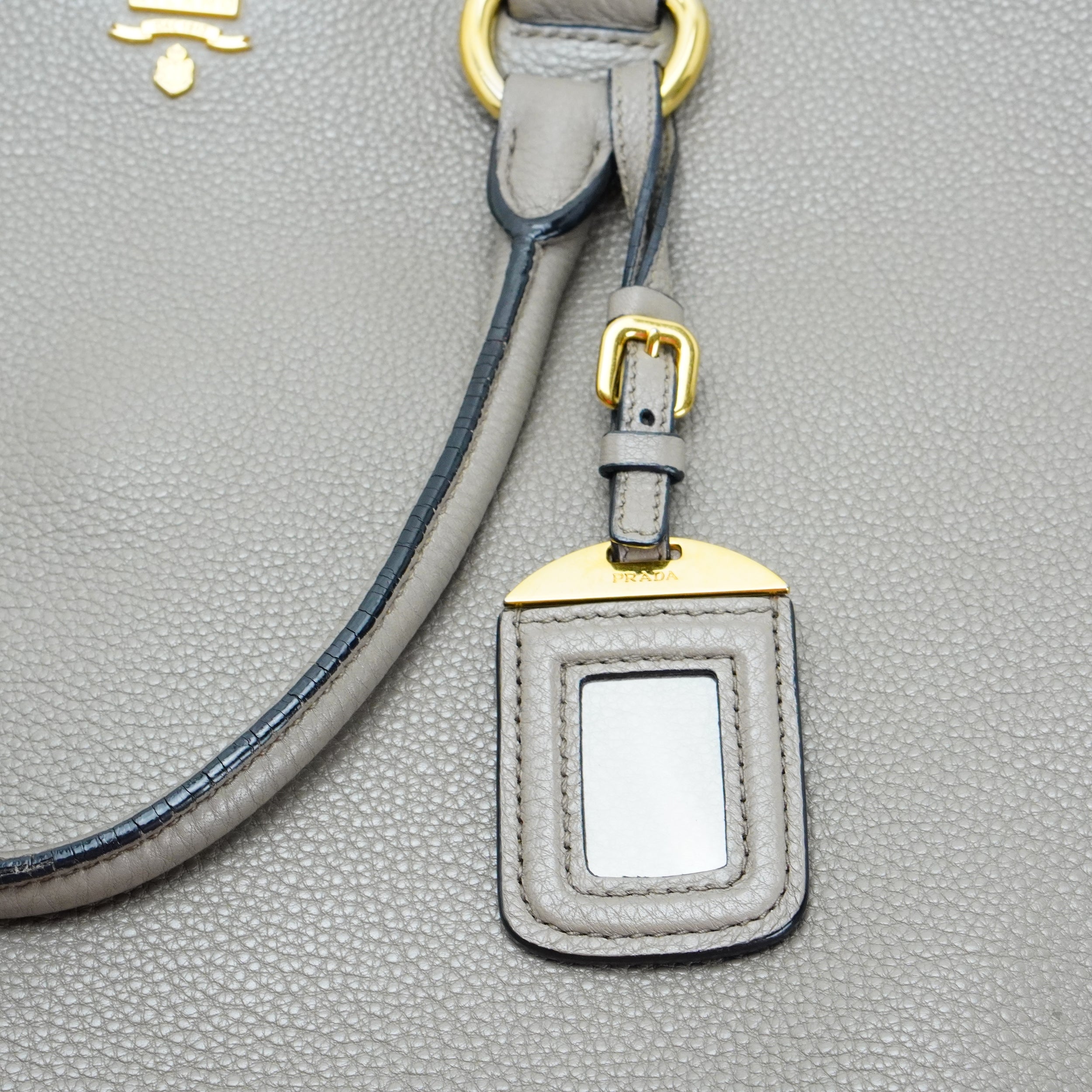 Prada Grey Vitello Daino Handbag