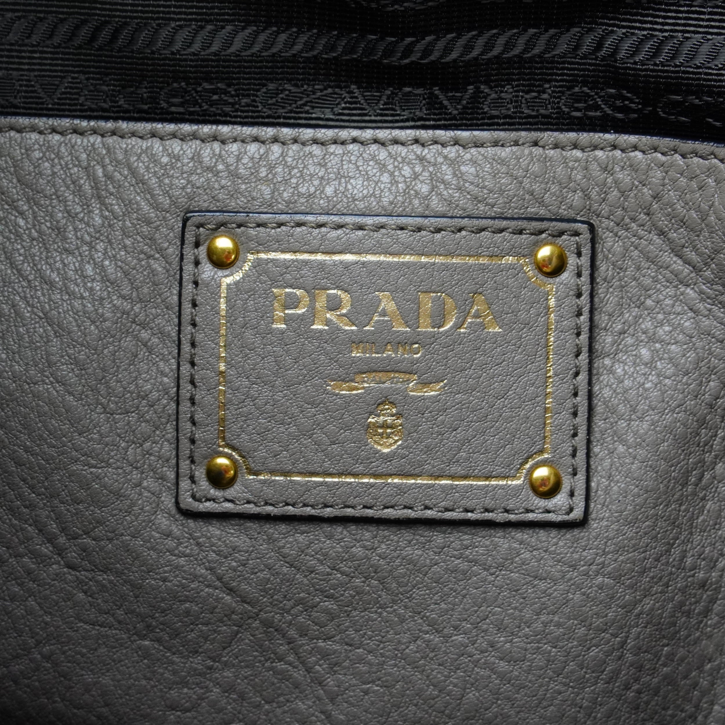 Prada Grey Vitello Daino Handbag