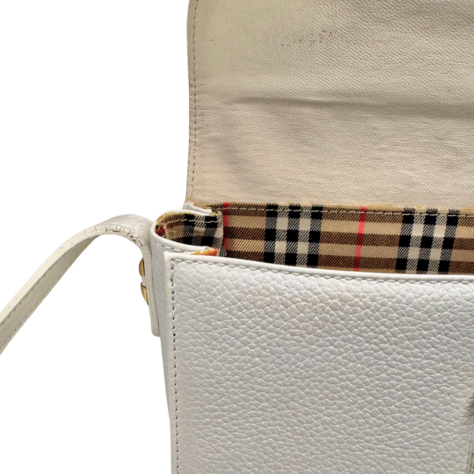 Burberry Leather Crossbody Bag white