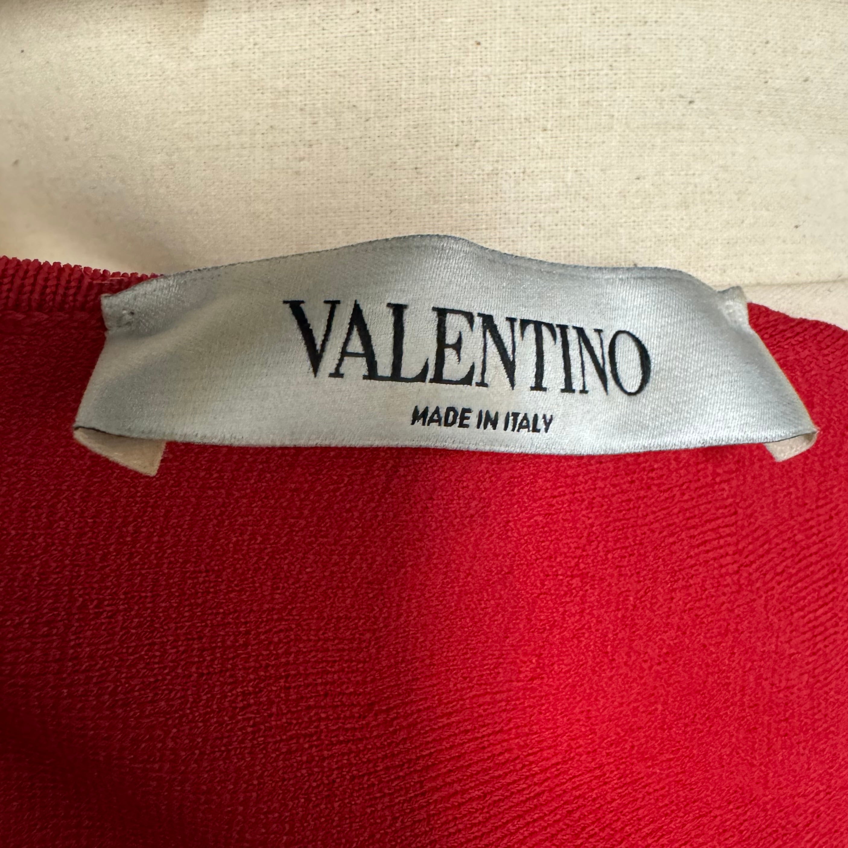 Valentino Flutter Sleeve  Maxi Dress Red