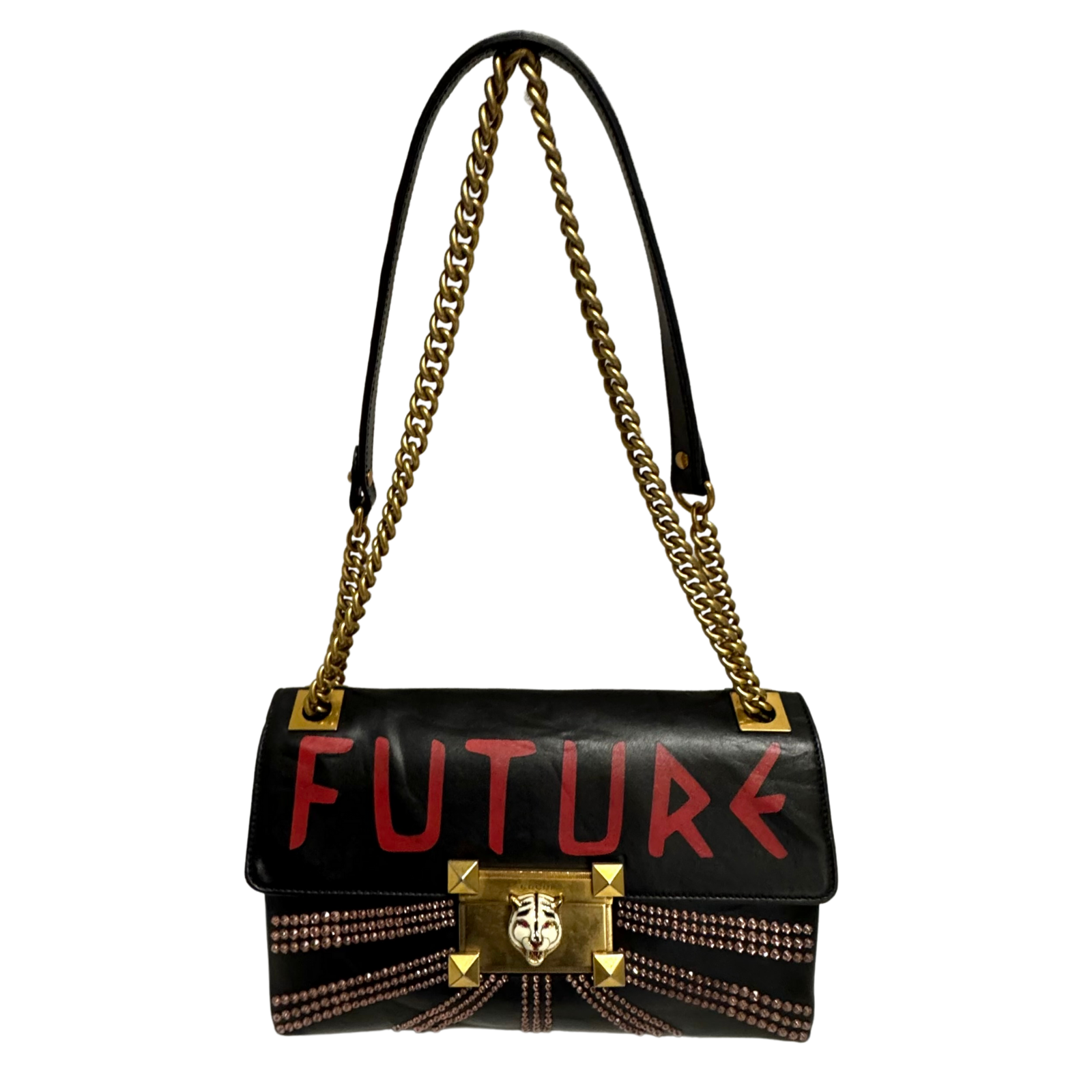 Gucci Osiride Future Embellished Leather Bag Black