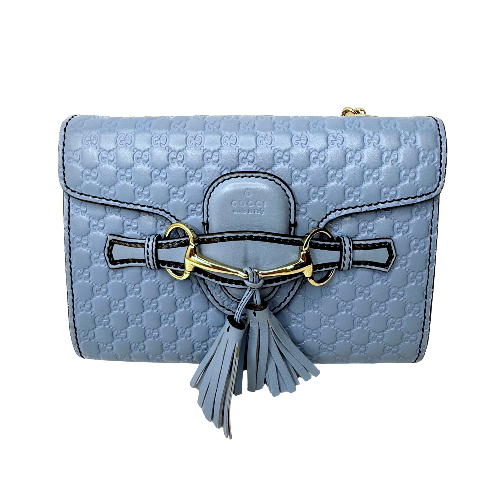 Gucci Microguccissima Mini Emily Chain Shoulder Bag – Light Blue