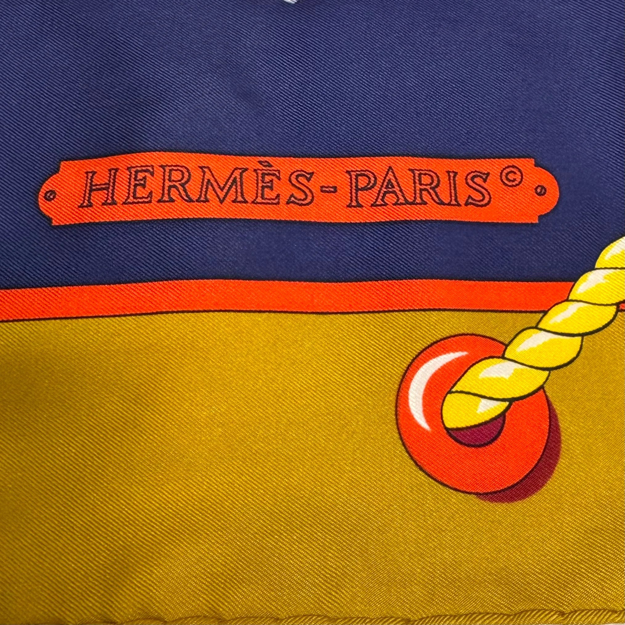 Hermès Grand Largue Silk Scarf Yellow