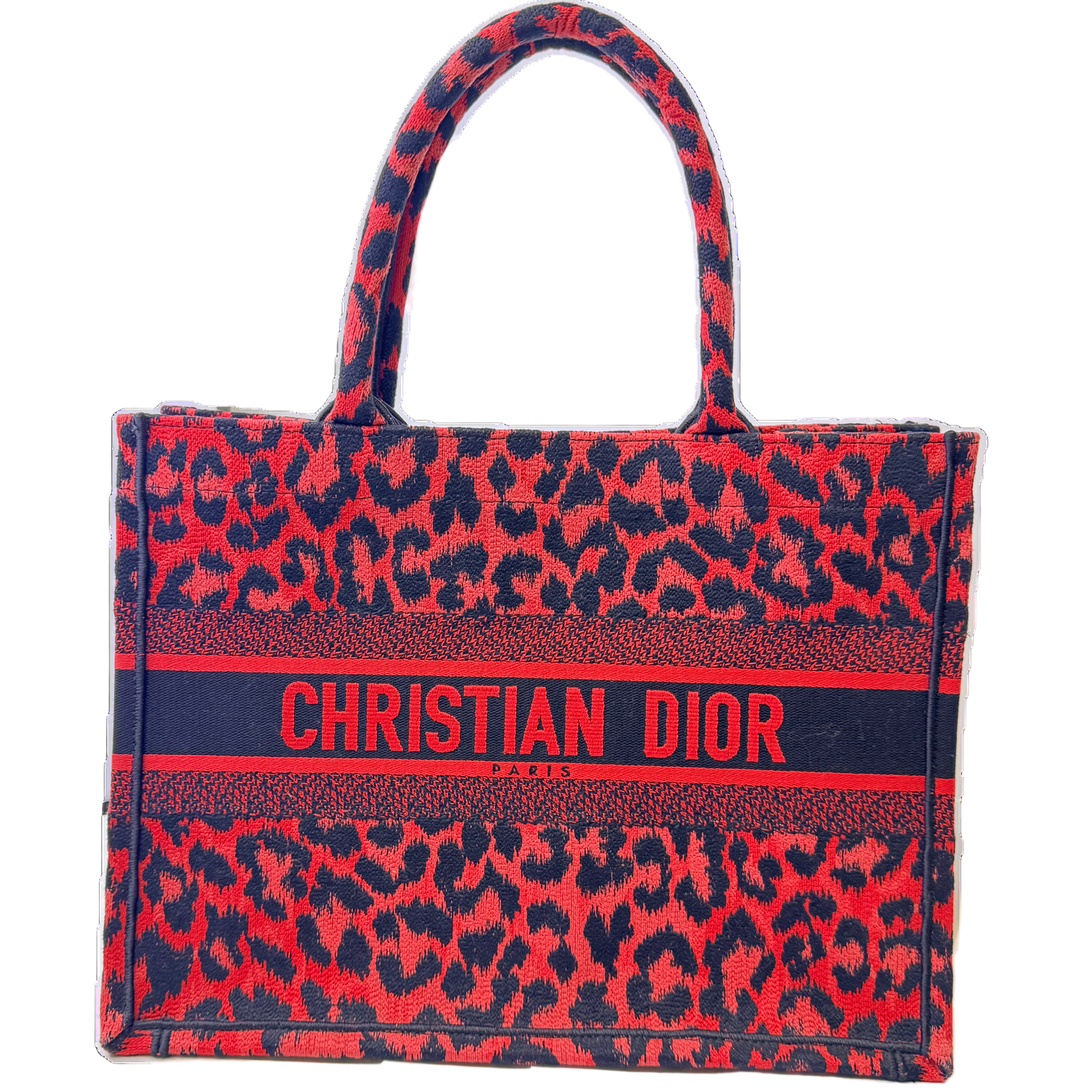 Dior Book Tote Medium Leopard Red