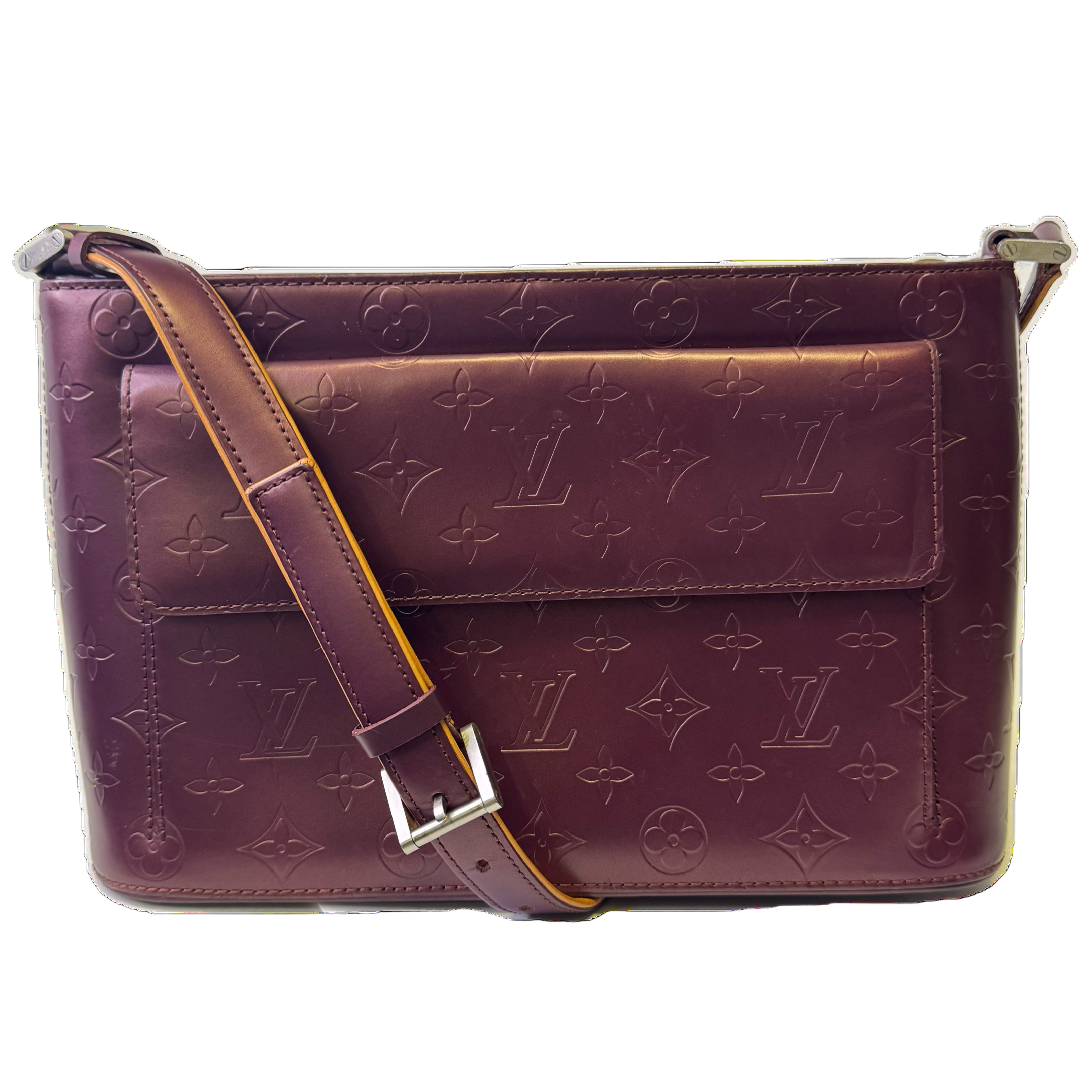 Louis Vuitton Mat Allston Shoulder Bag Vernis Leather Burgundy