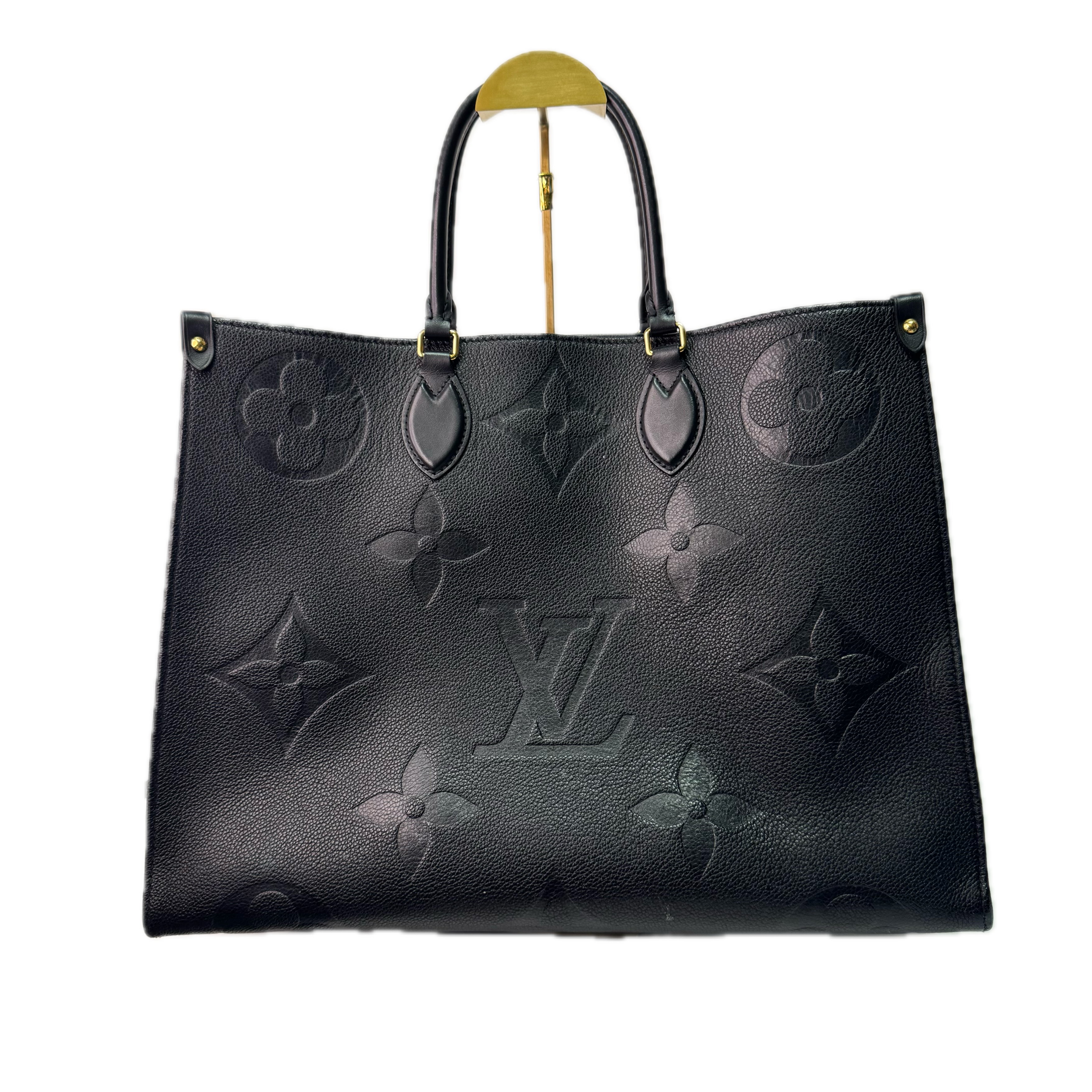 Louis Vuitton OnTheGo Monogram Tote Bag Leather Black