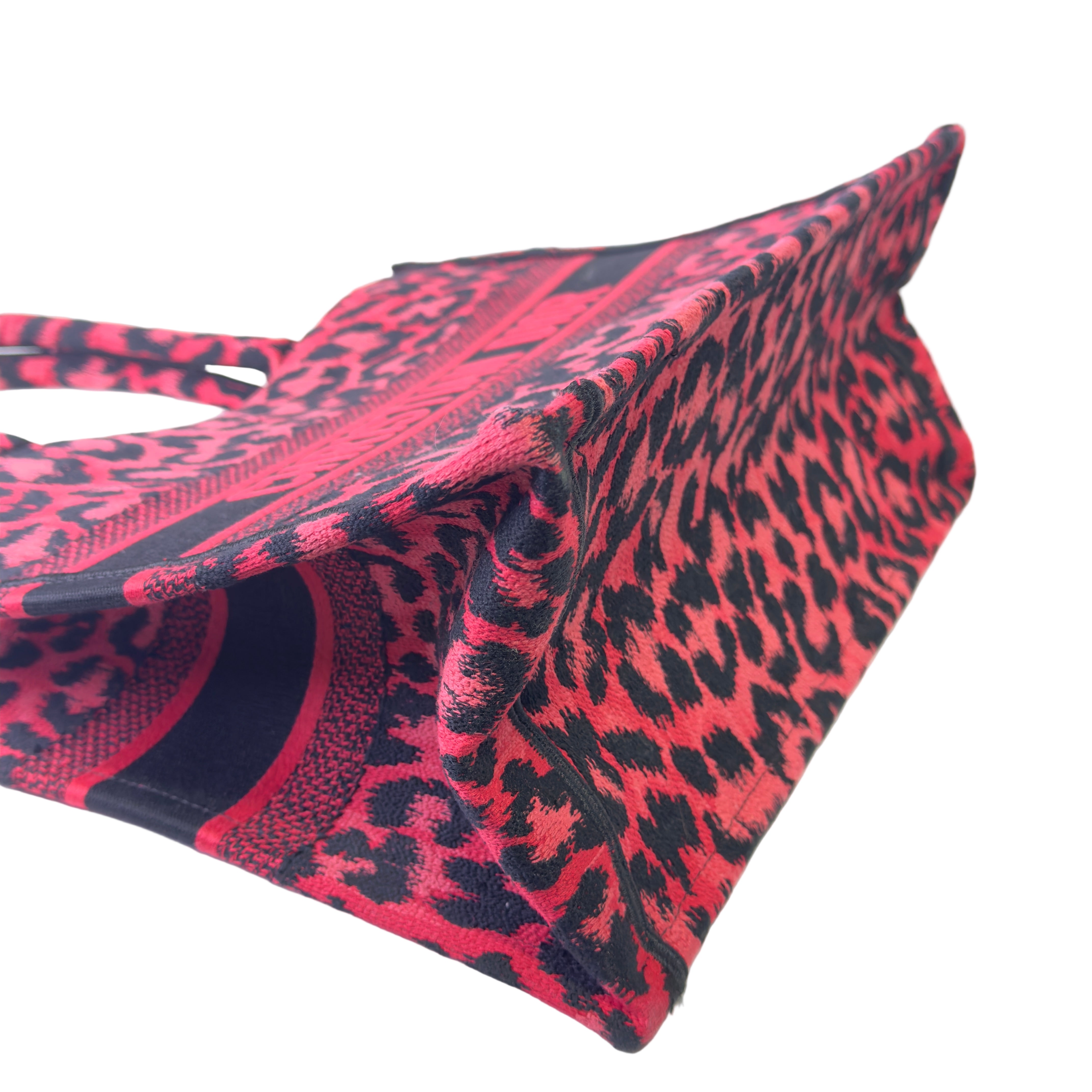 Dior Book Tote Medium Leopard Red
