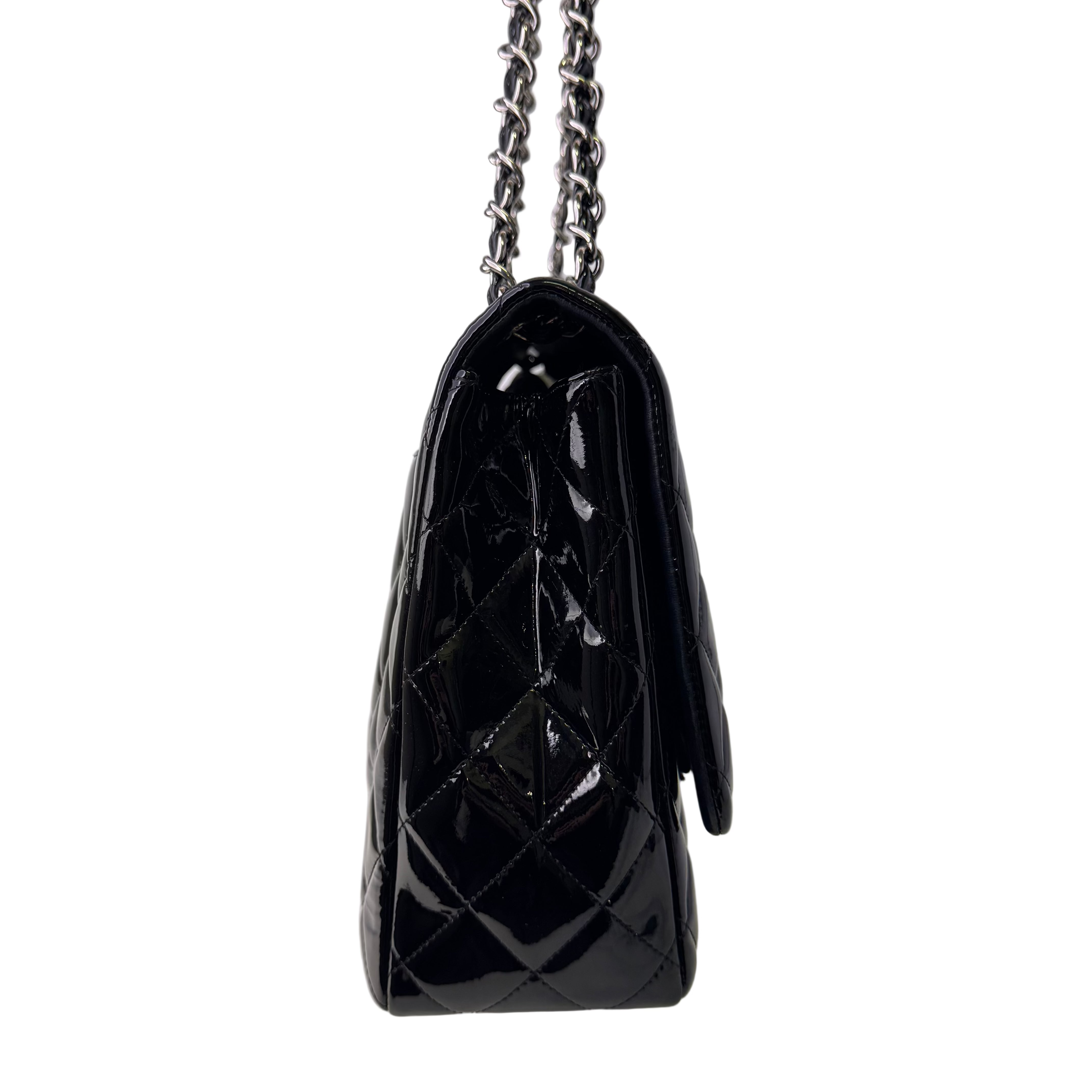 Chanel Maxi Flap Patent Leather Bag Black