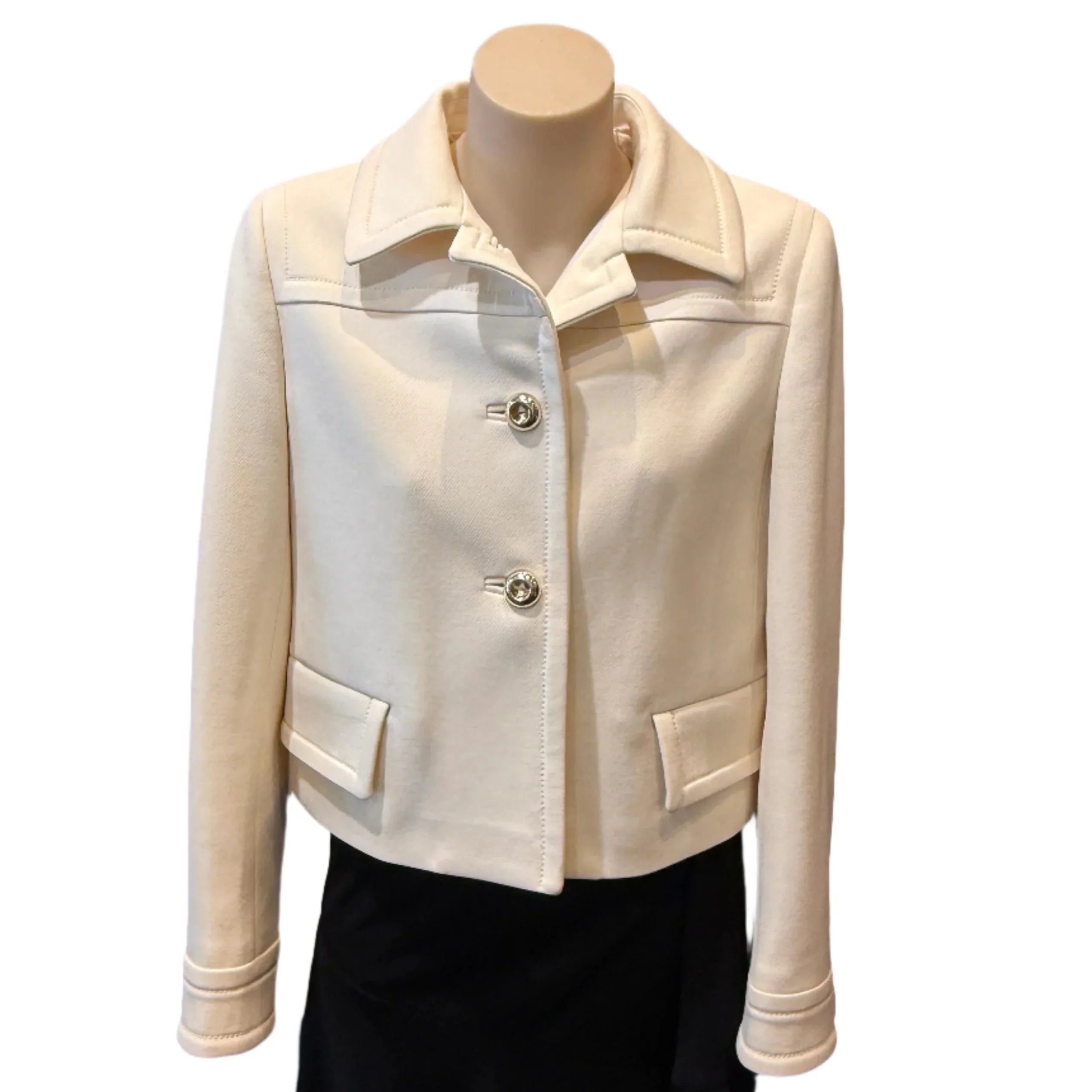 Prada Ivory Cropped Wool Jacket Off White sisze 40