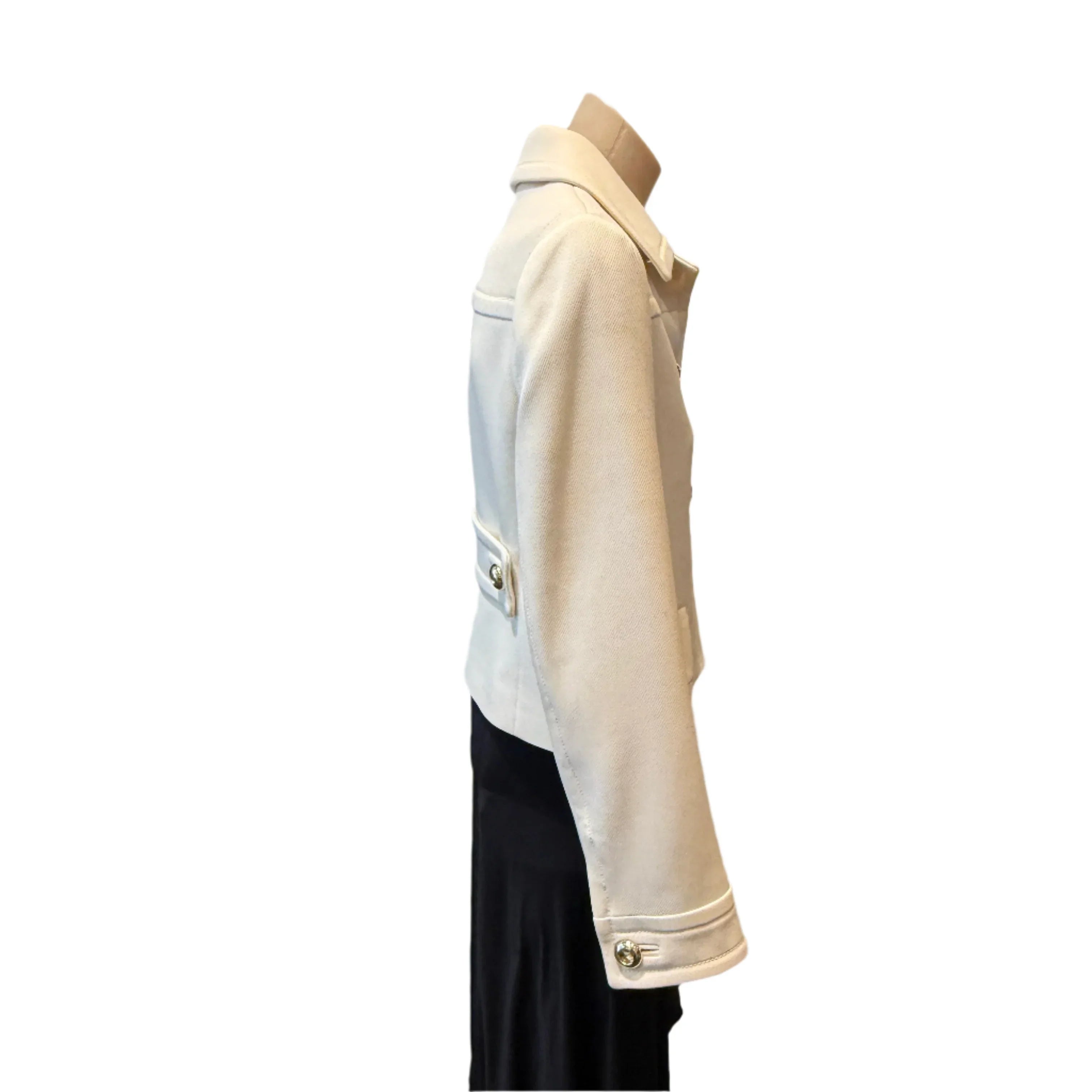 Prada Ivory Cropped Wool Jacket Off White sisze 40