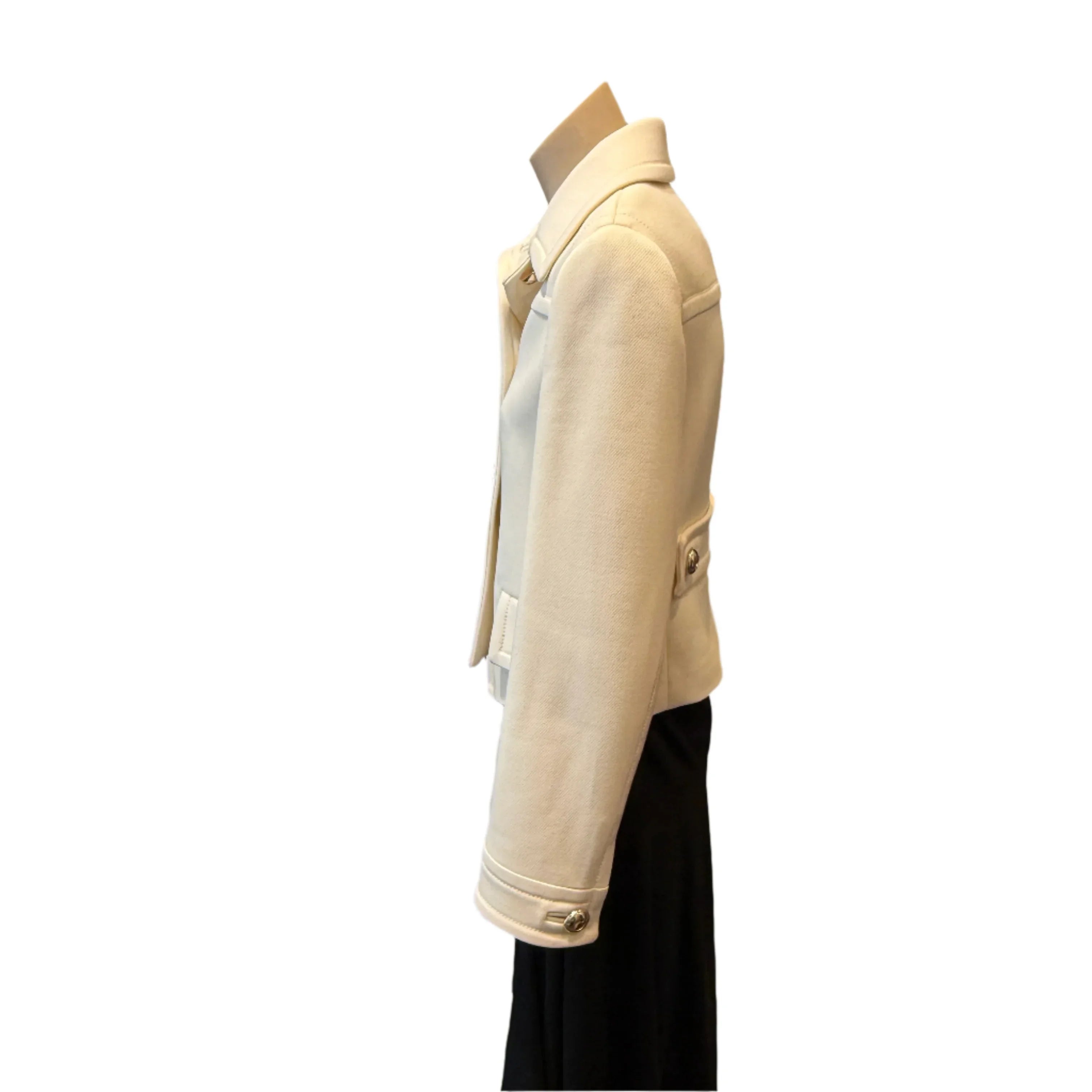 Prada Ivory Cropped Wool Jacket Off White sisze 40