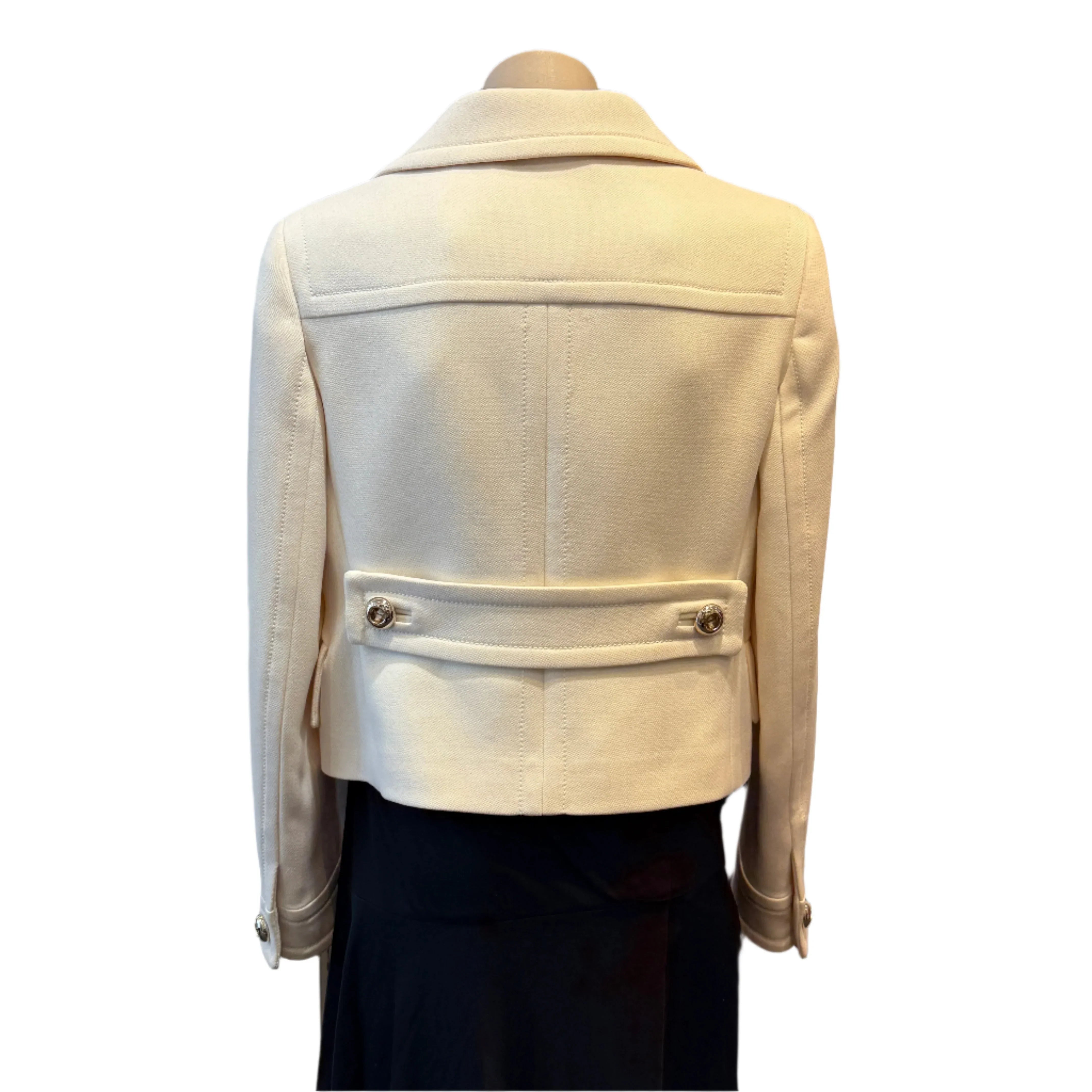Prada Ivory Cropped Wool Jacket Off White sisze 40