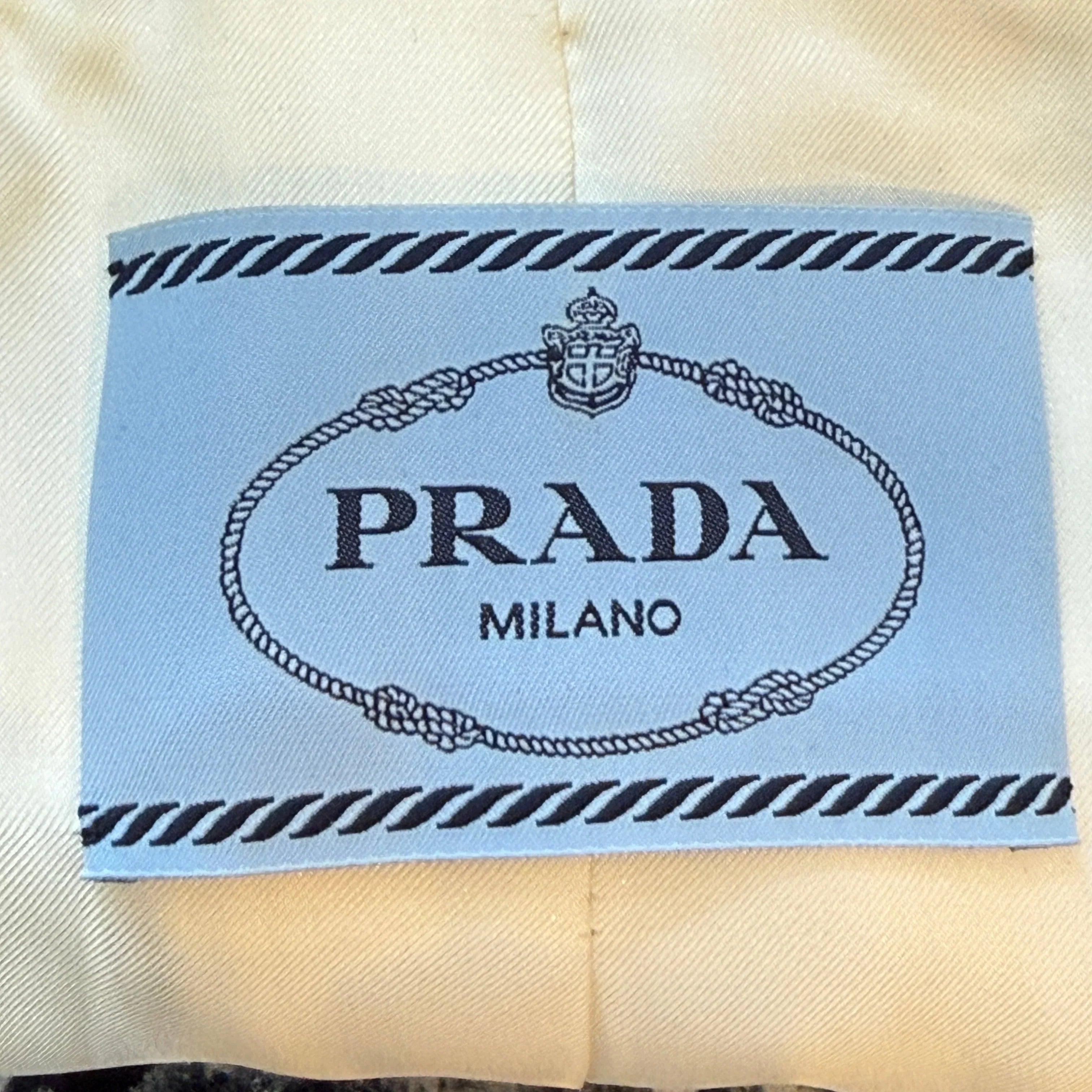Prada Ivory Cropped Wool Jacket Off White sisze 40