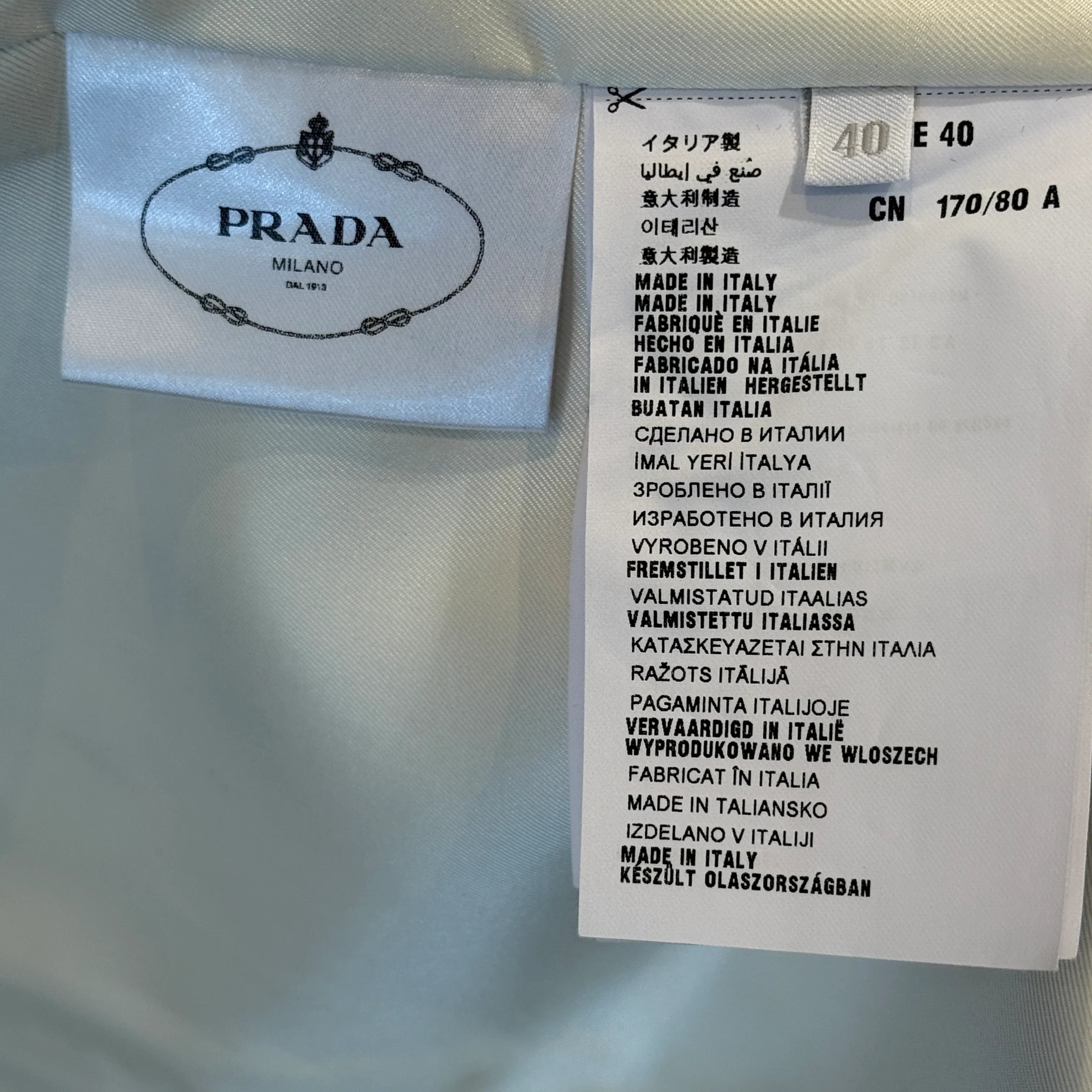 Prada Ivory Cropped Wool Jacket Off White sisze 40
