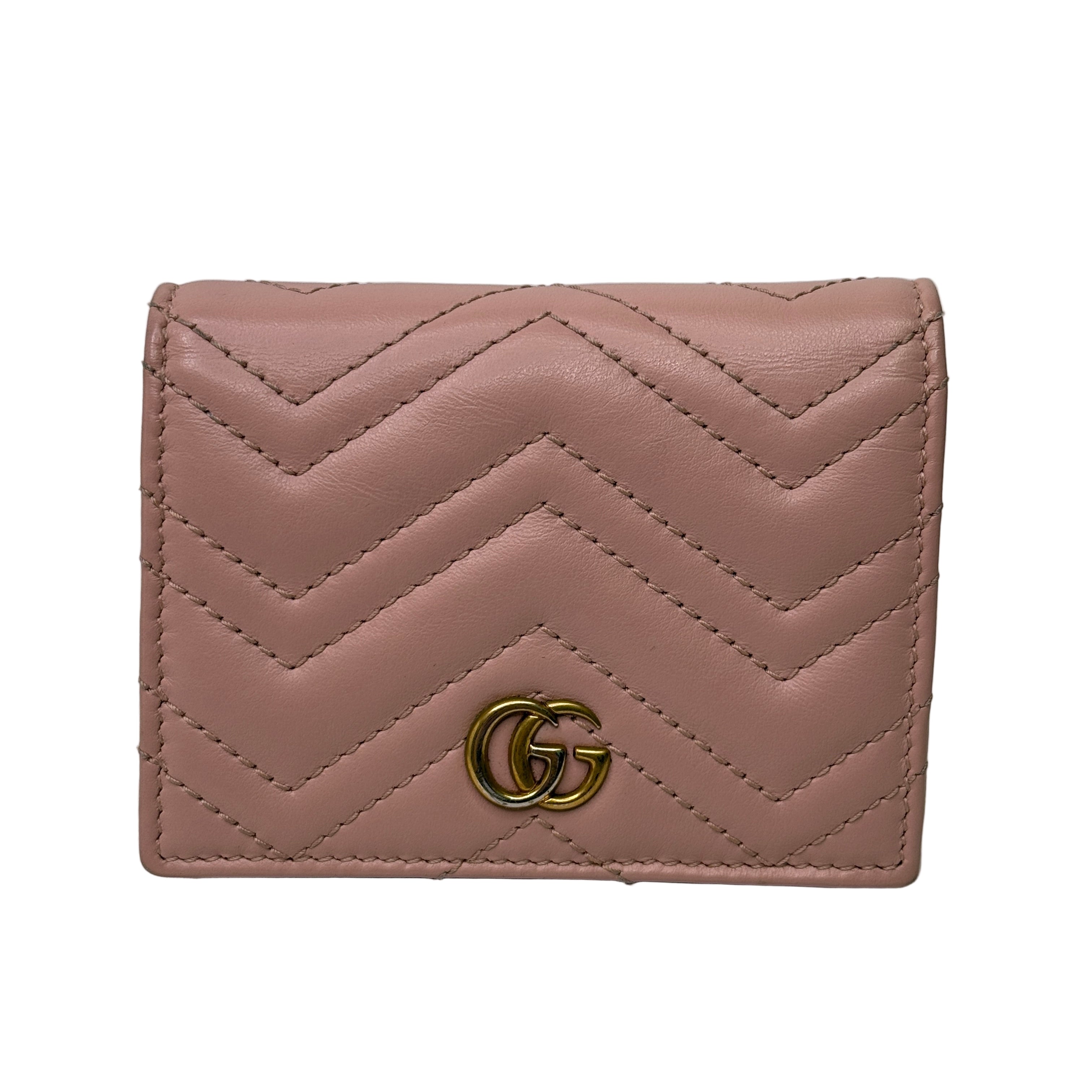 Gucci GG Small Marmont Wallet Leather Pink