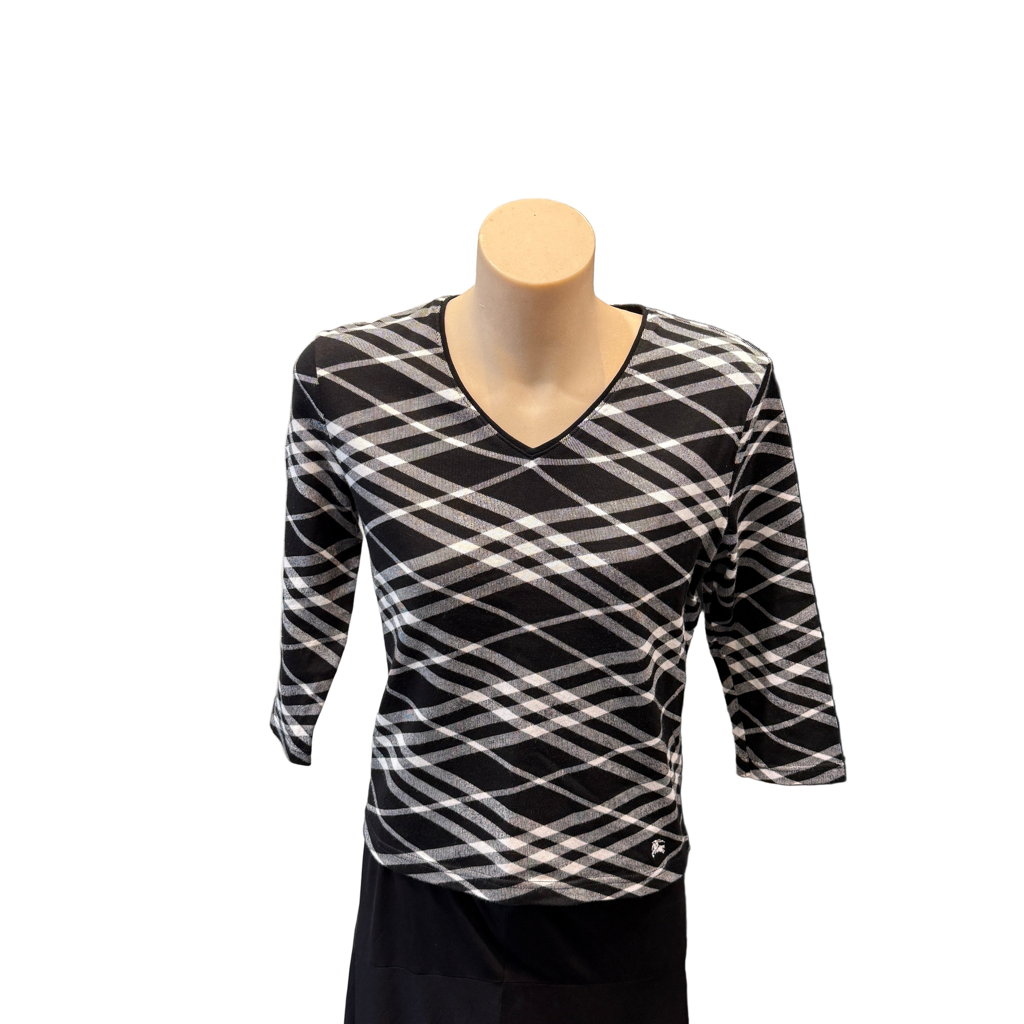 Burberry Elbow Sleeve Striped Sweater Black 38