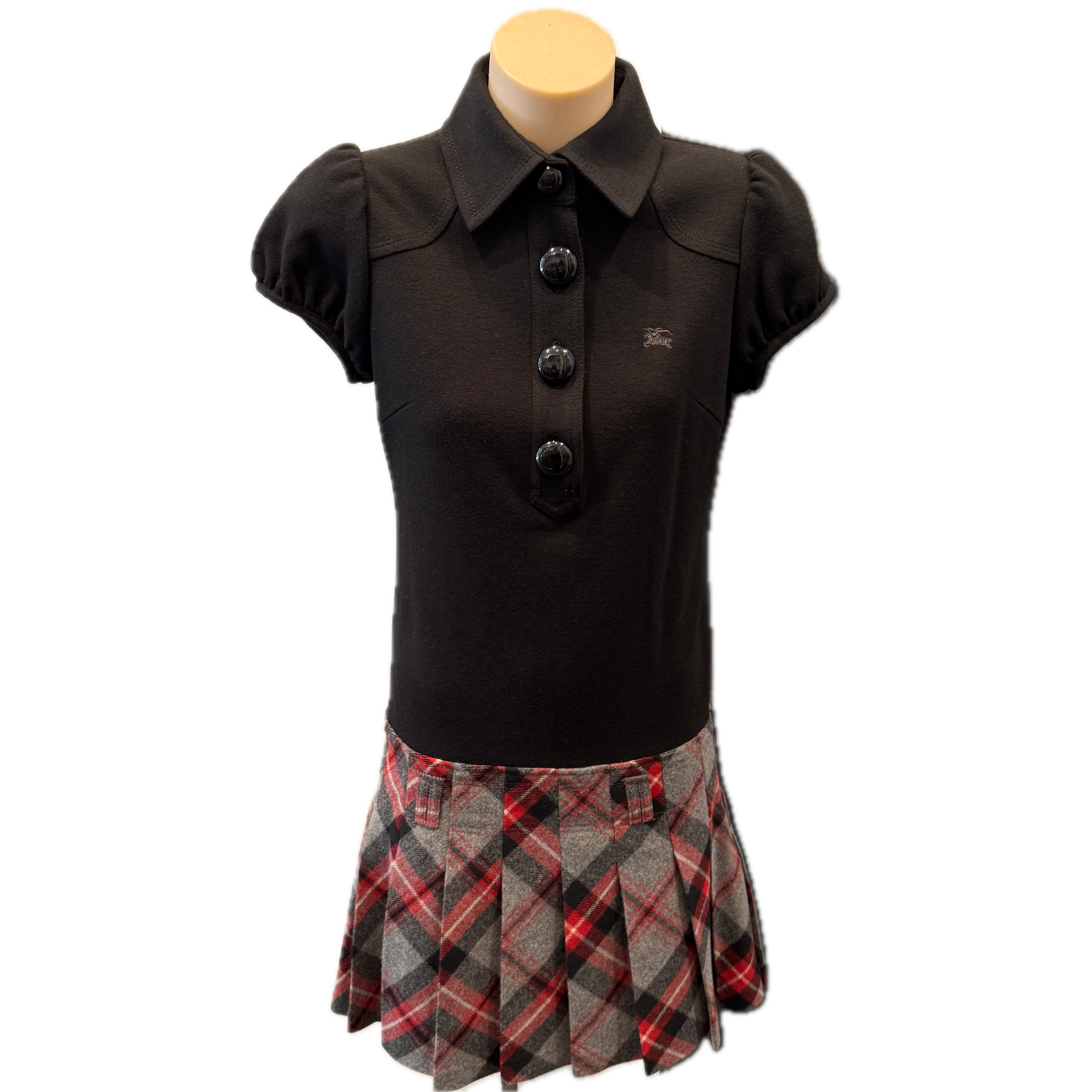 Burberry Blue Label One Piece Dress Wool 38 Black/Red