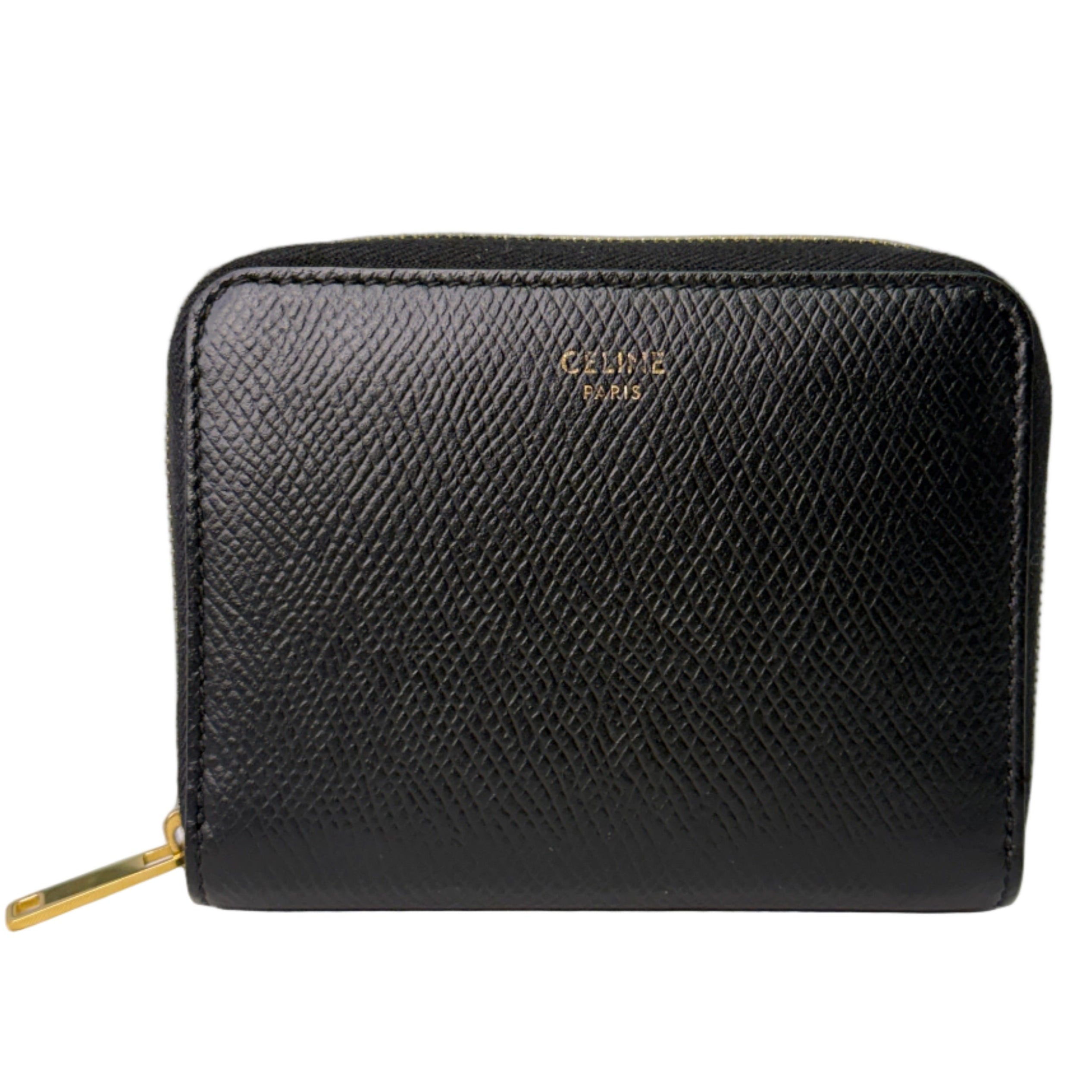 Celine Compact Leather Calfskin Wallet Black