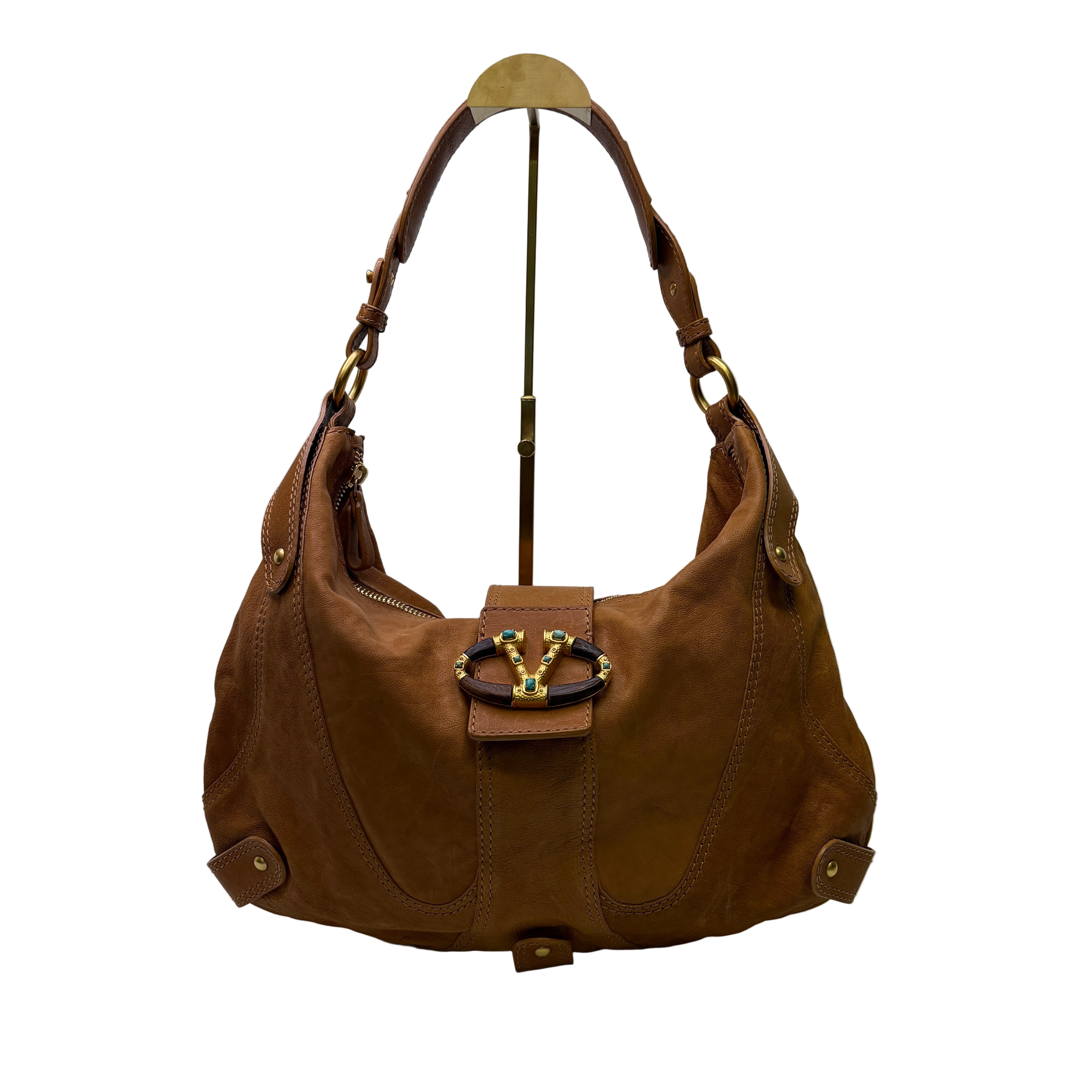 Valentino Shoulder Bag Leather Brown