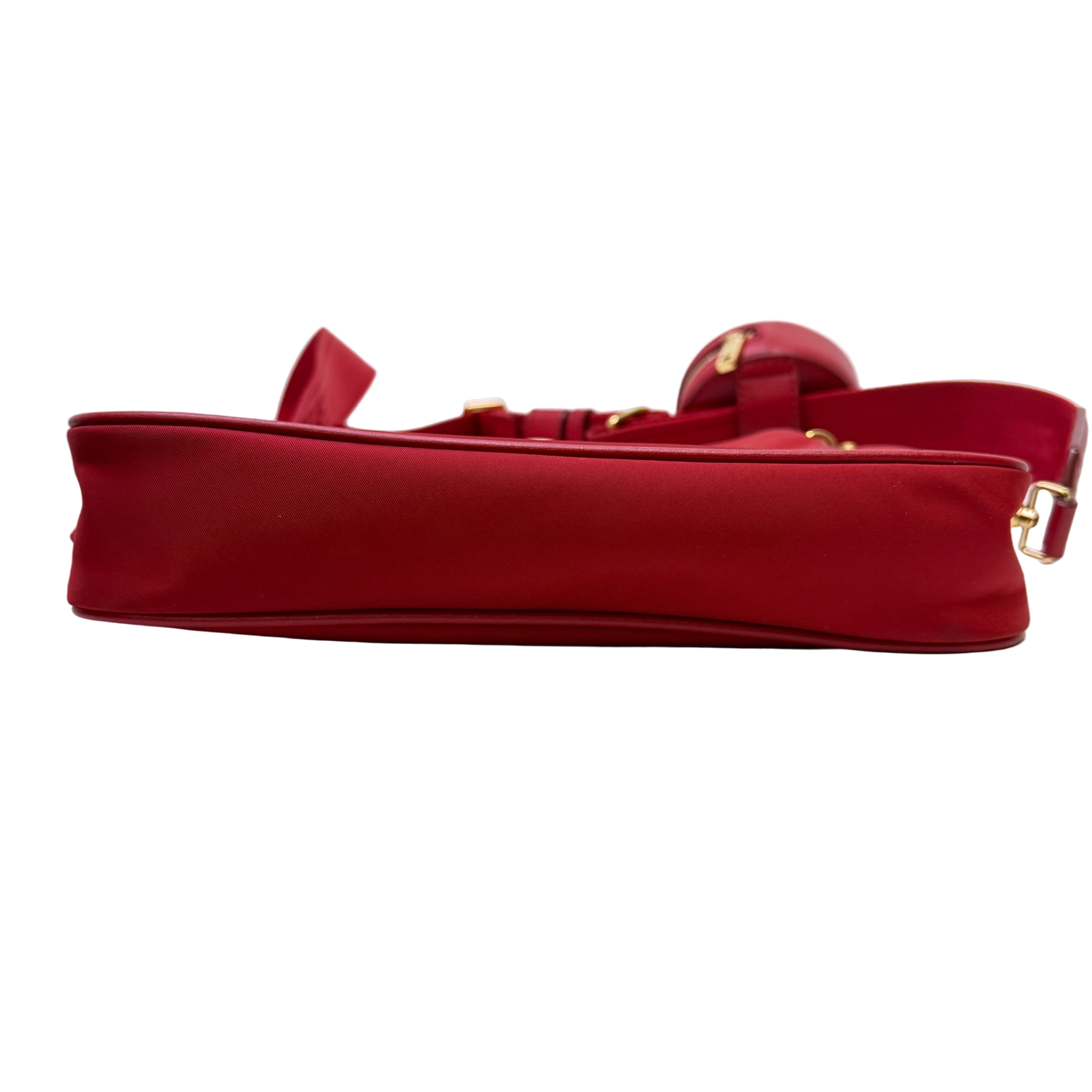 Bally Mini Nylon Mini Elenia Crossbody Bag Red