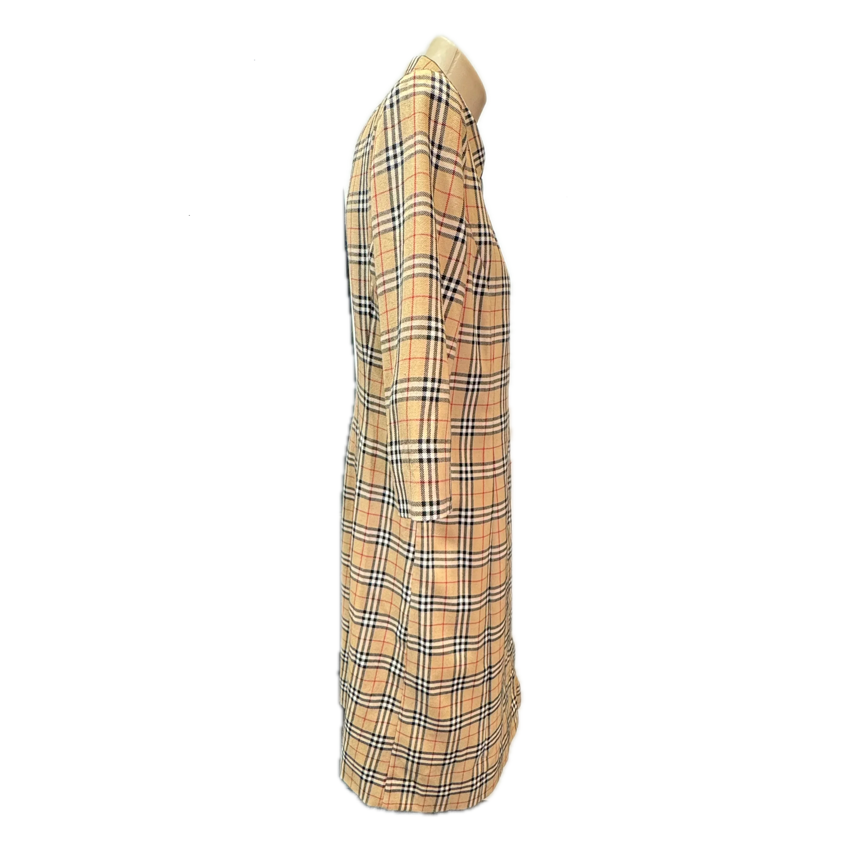 Burberry Check Short sleeve dress Beige size 38