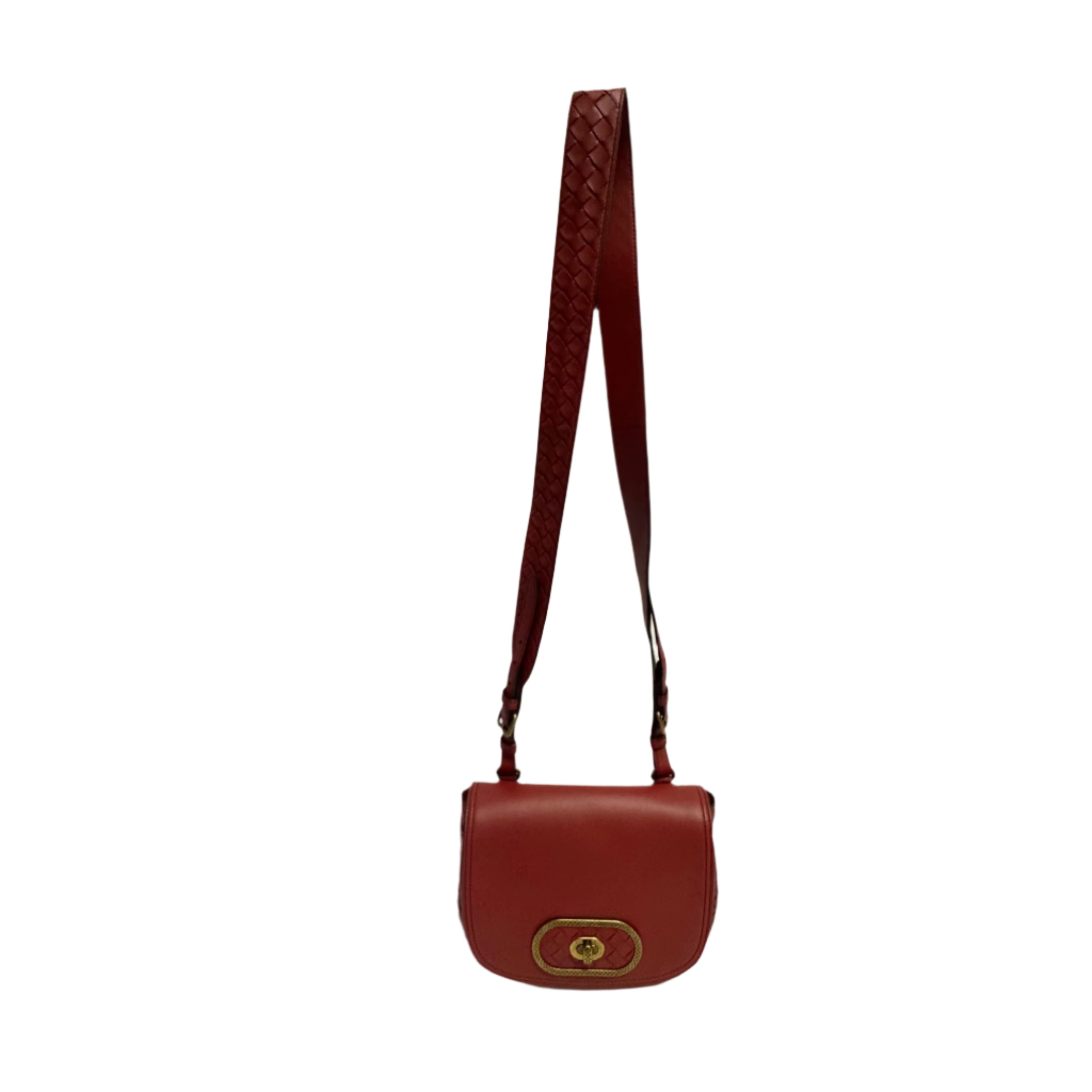 Bottega Veneta Intrecciato Nappa BV Luna Crossbody Bag Burgundy