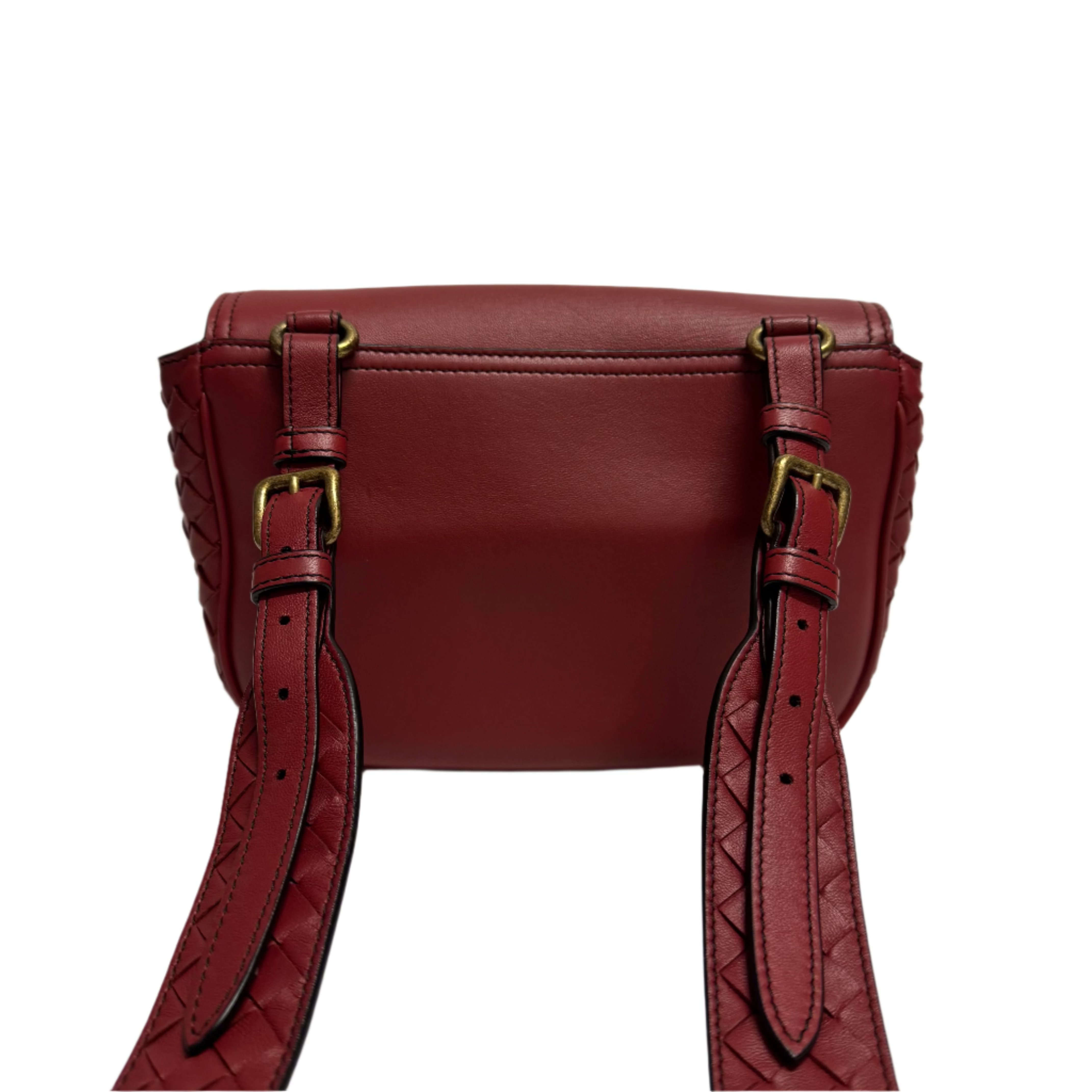 Bottega Veneta Intrecciato Nappa BV Luna Crossbody Bag Burgundy