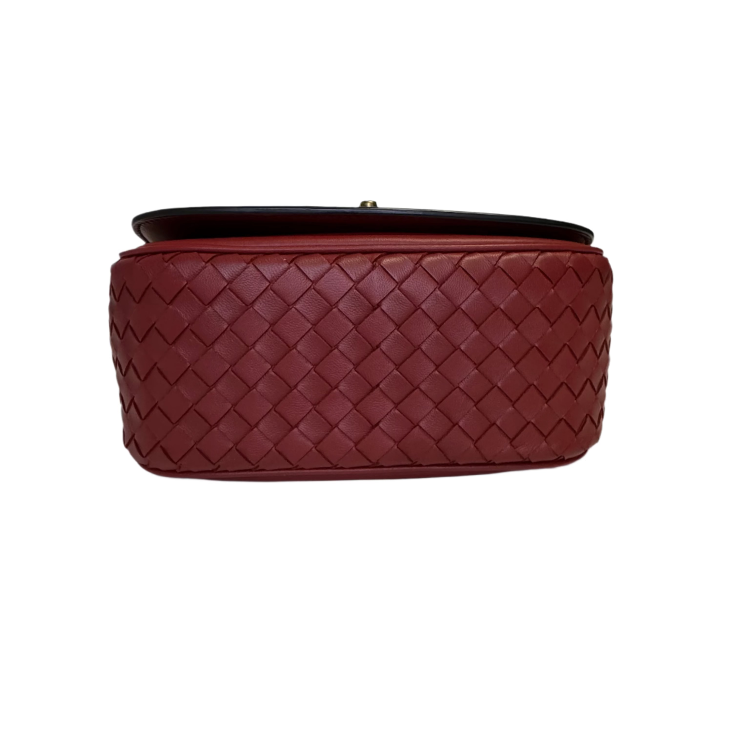 Bottega Veneta Intrecciato Nappa BV Luna Crossbody Bag Burgundy