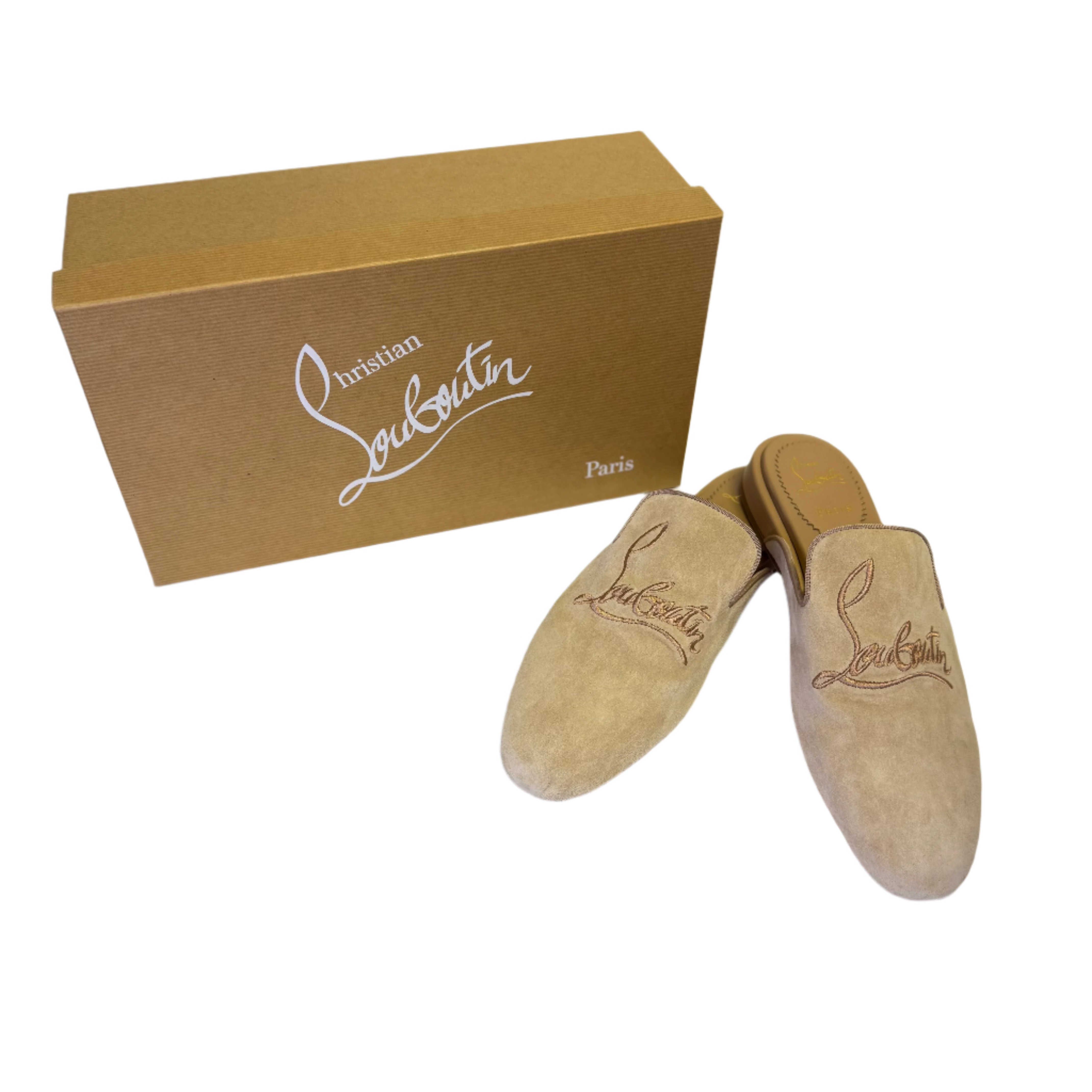Christian Louboutin Coolito Flat Slides Mules Brown