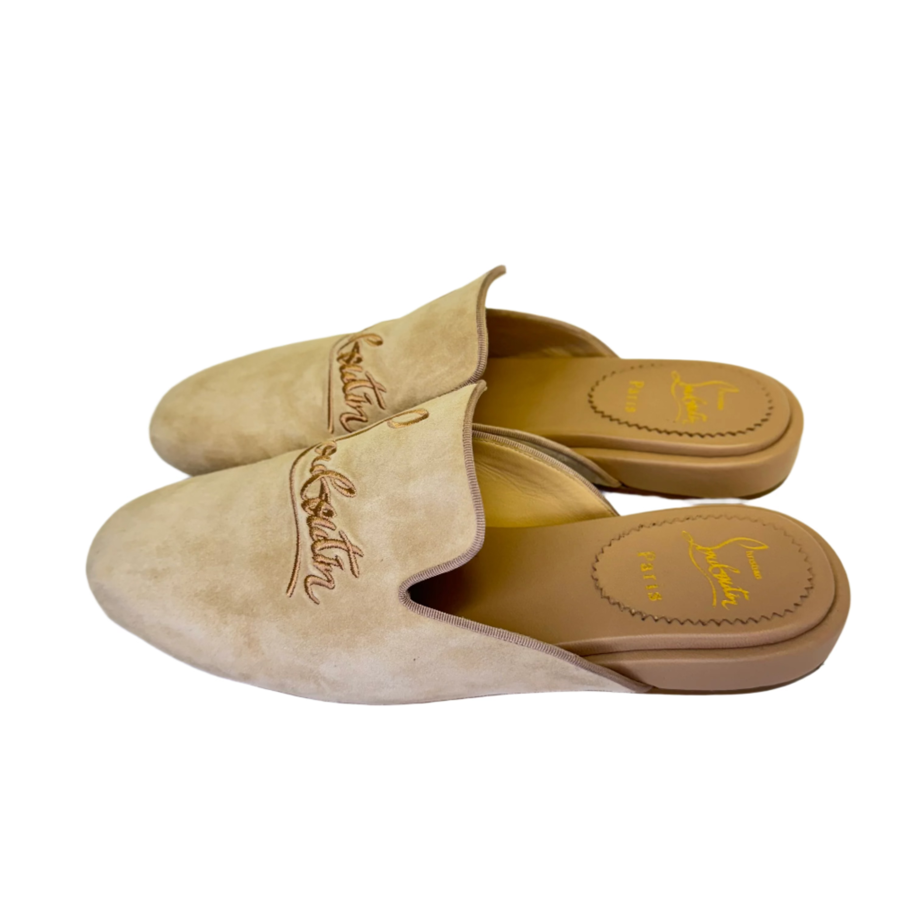 Christian Louboutin Coolito Flat Slides Mules Brown