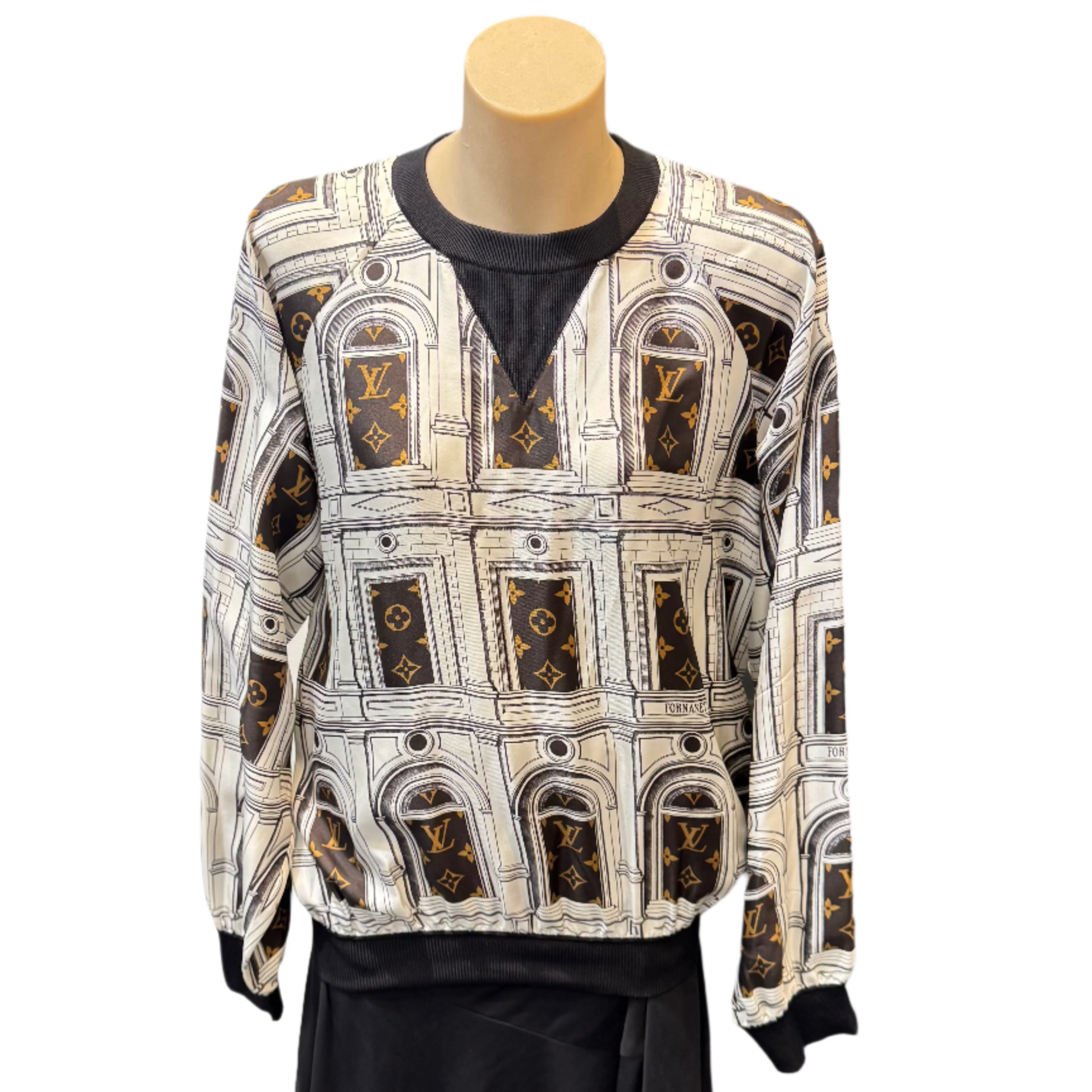 Louis Vuitton Fornasetti Collection Architecture Cropped Blouse Medium