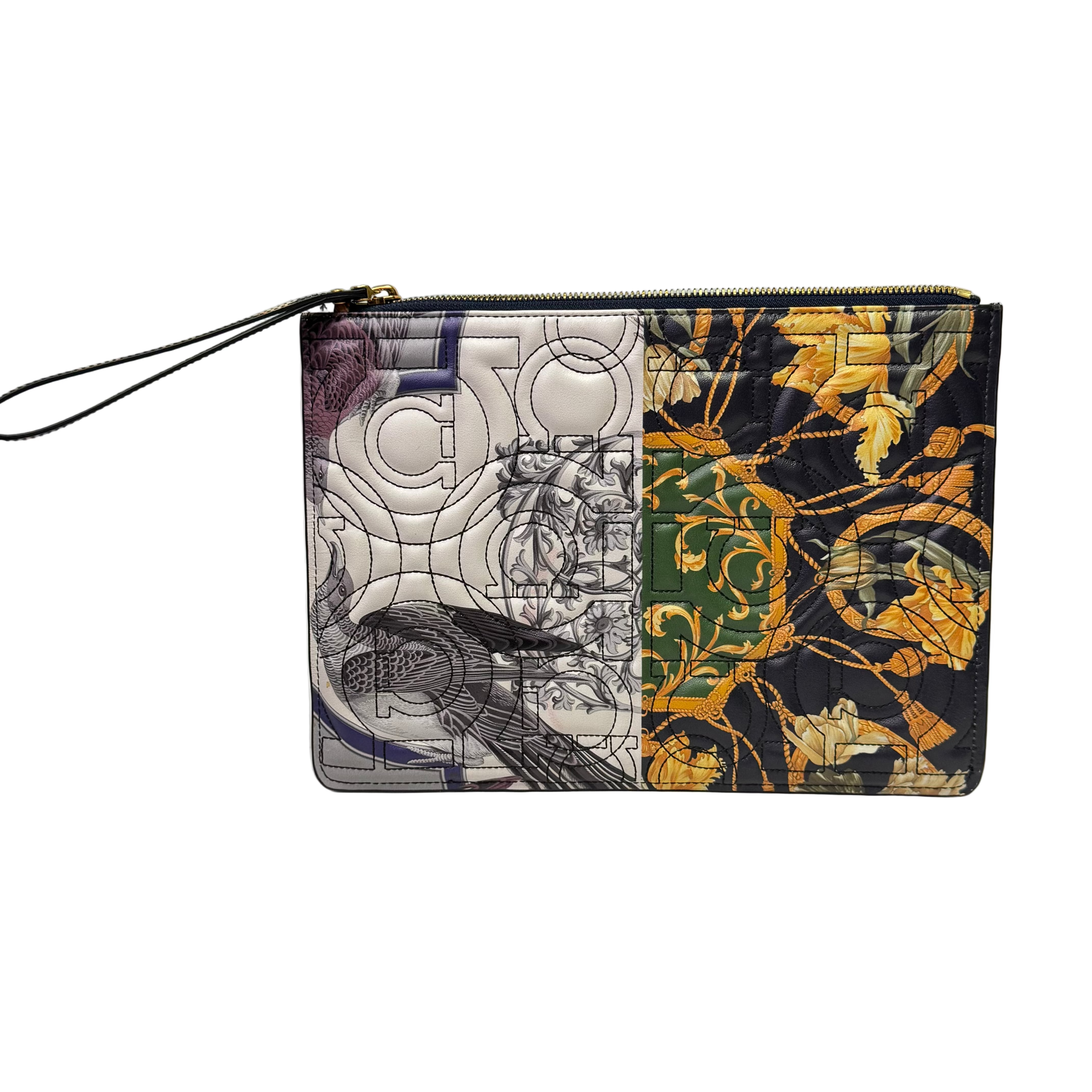 Salvatore Ferragamo Gancini Clutch Bag Leather Multicolour