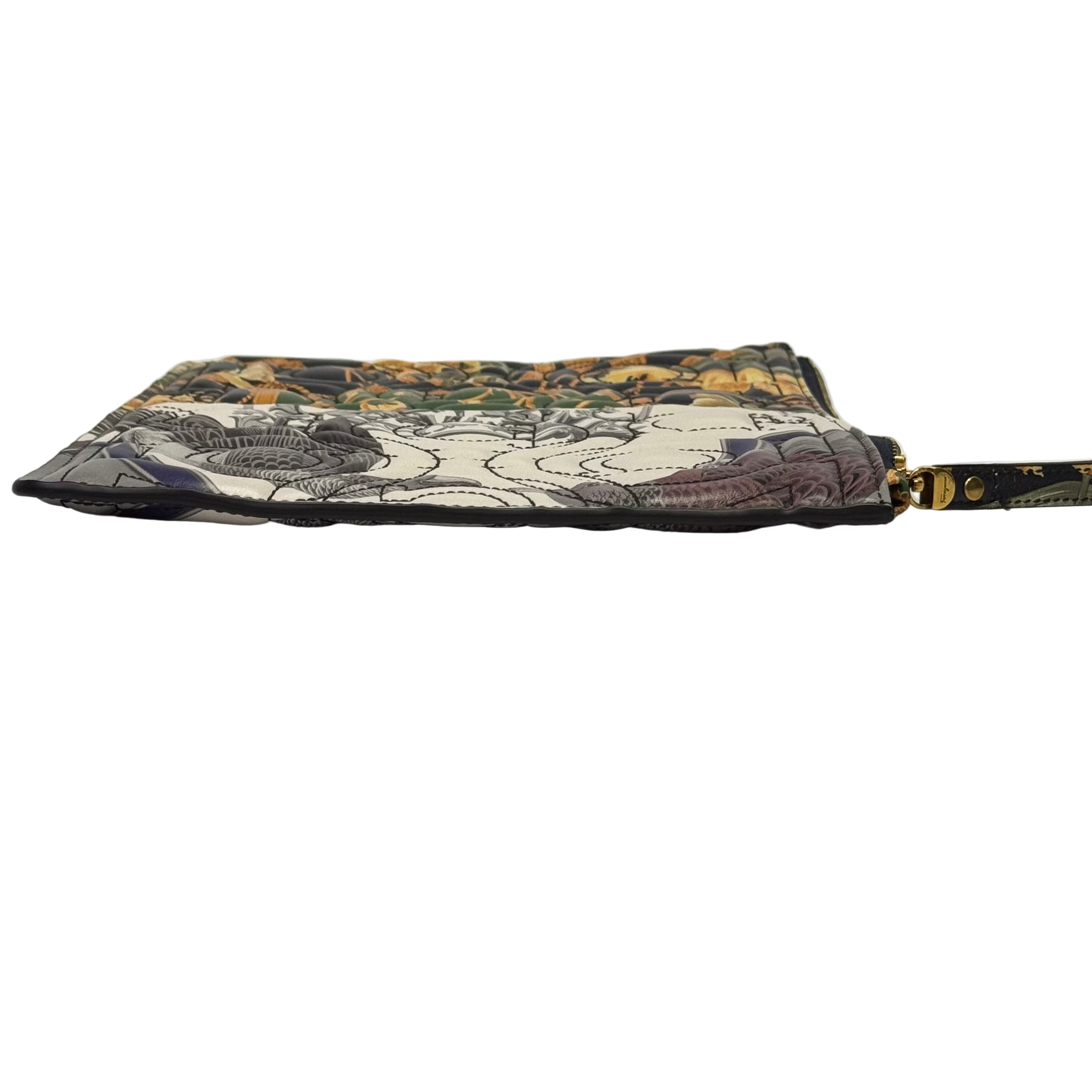 Salvatore Ferragamo Gancini Clutch Bag Leather Multicolour