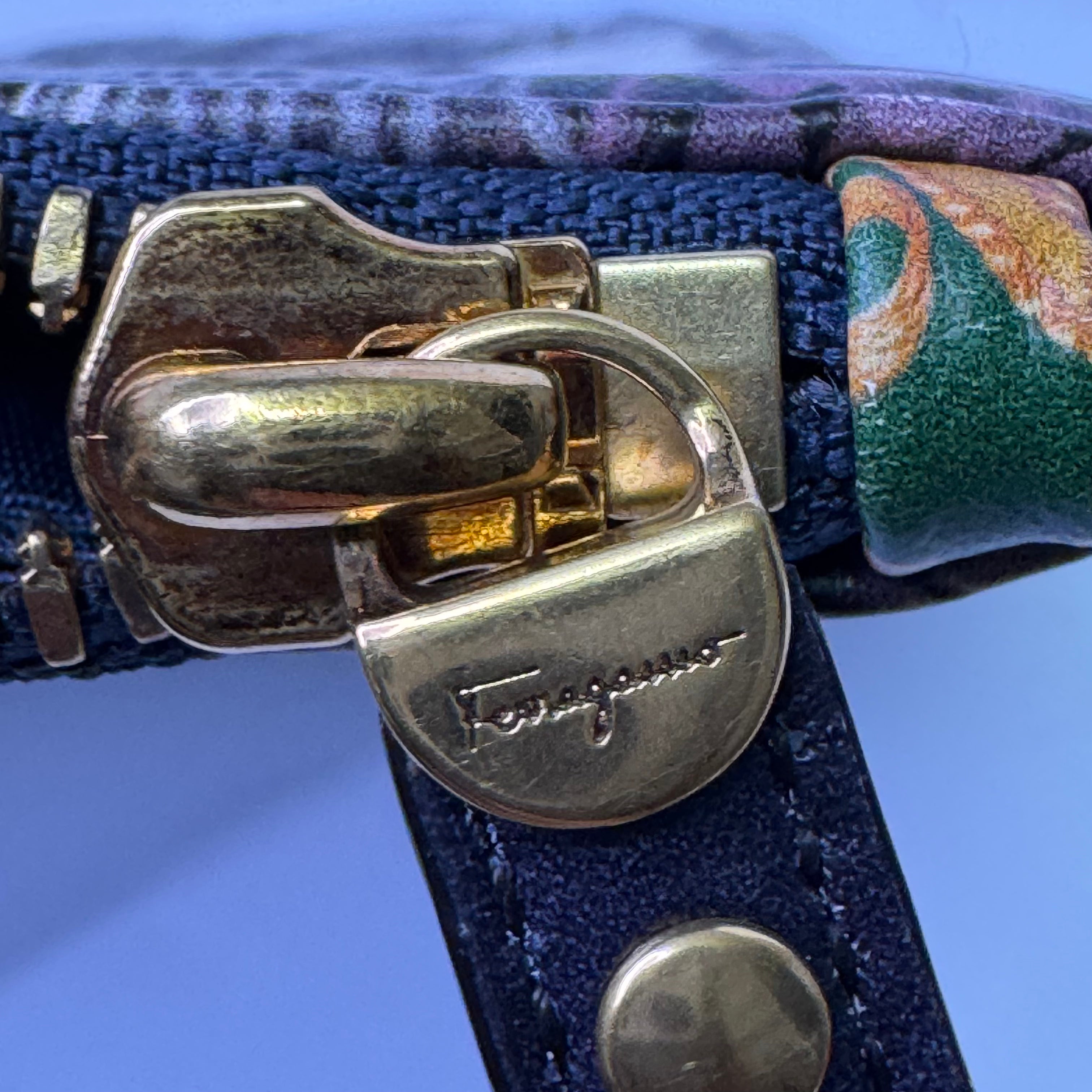 Salvatore Ferragamo Gancini Clutch Bag Leather Multicolour