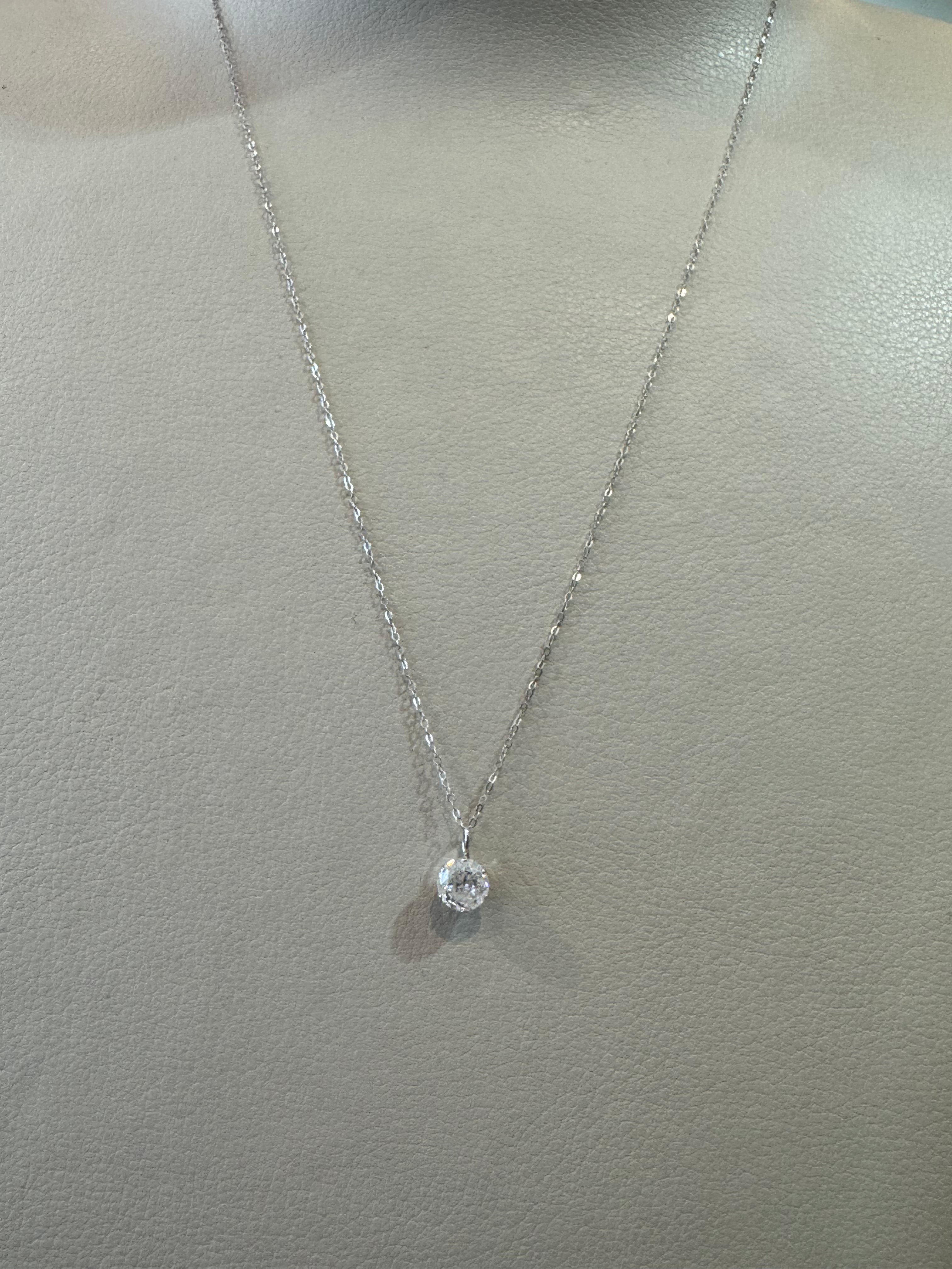 Natural Diamond 0.7ct Necklace on 18kt White gold, Deal of the Day