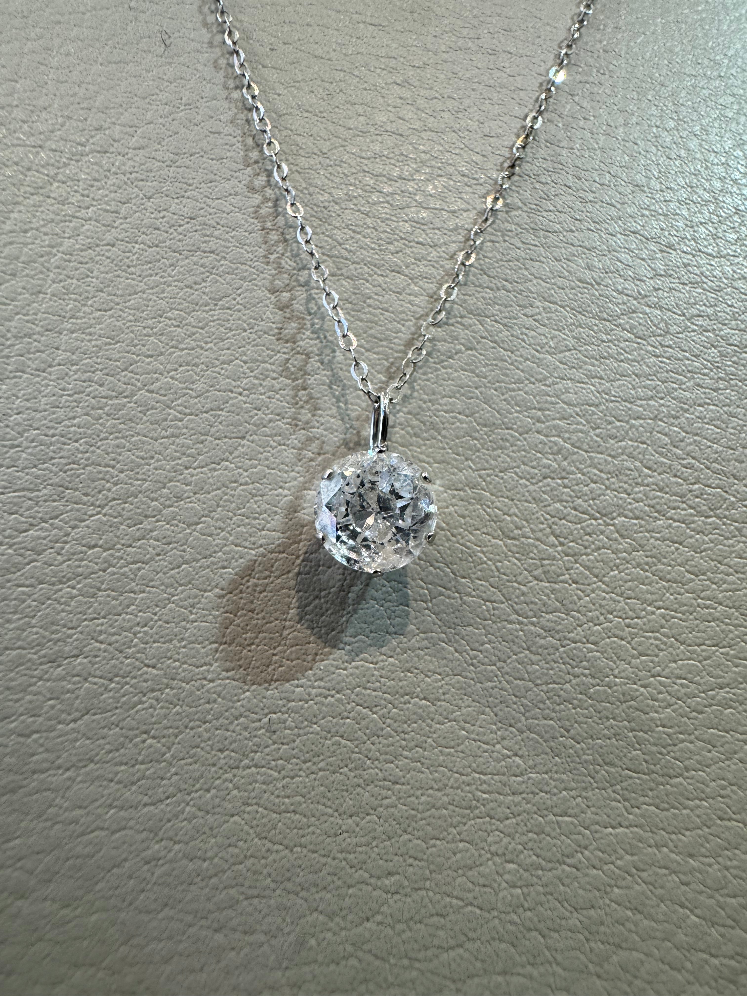 Natural Diamond 0.7ct Necklace on 18kt White gold, Deal of the Day