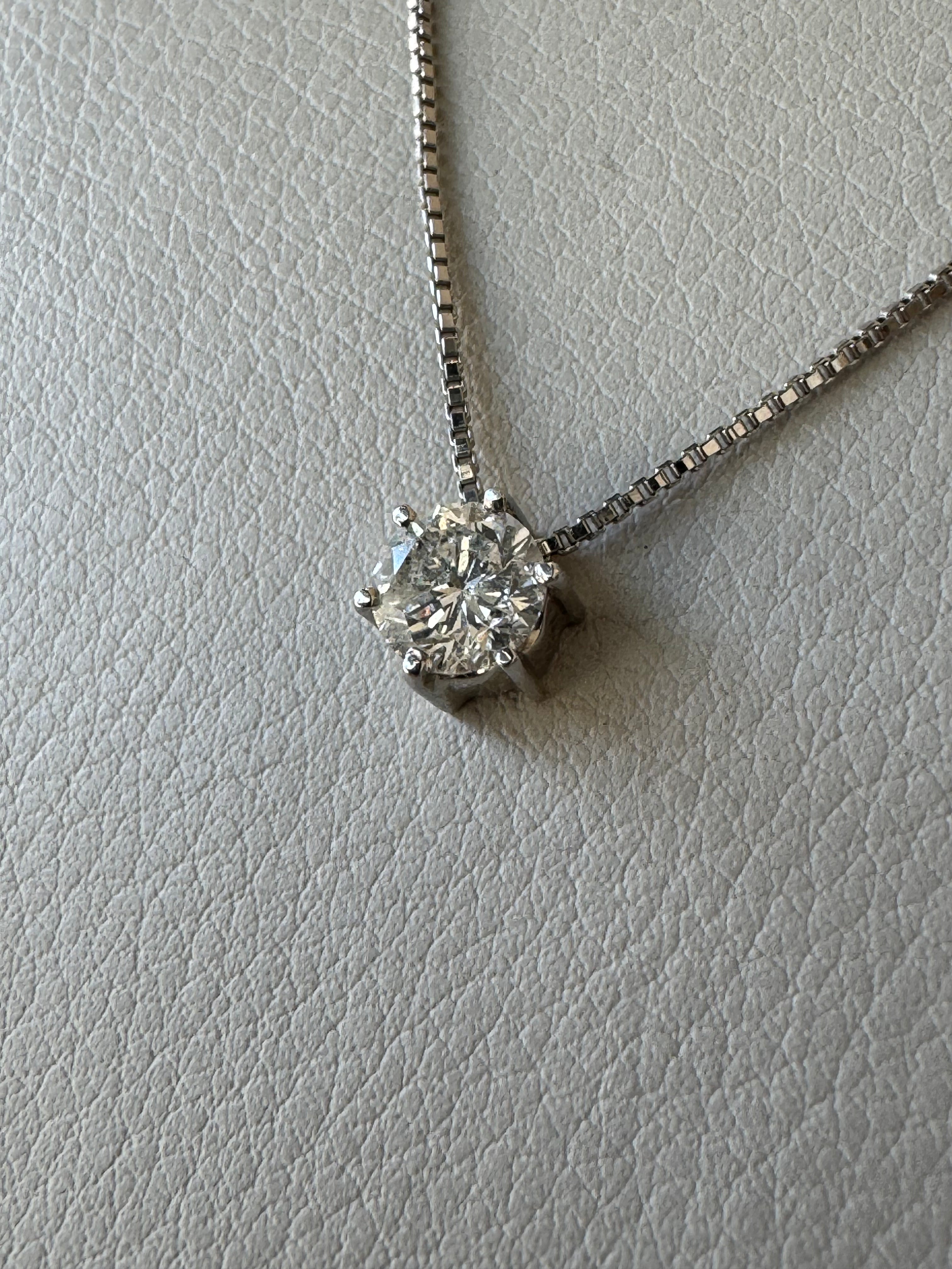 Natural Diamond pendant Necklace .55ct on a Platinum Setting, Deal of the Day