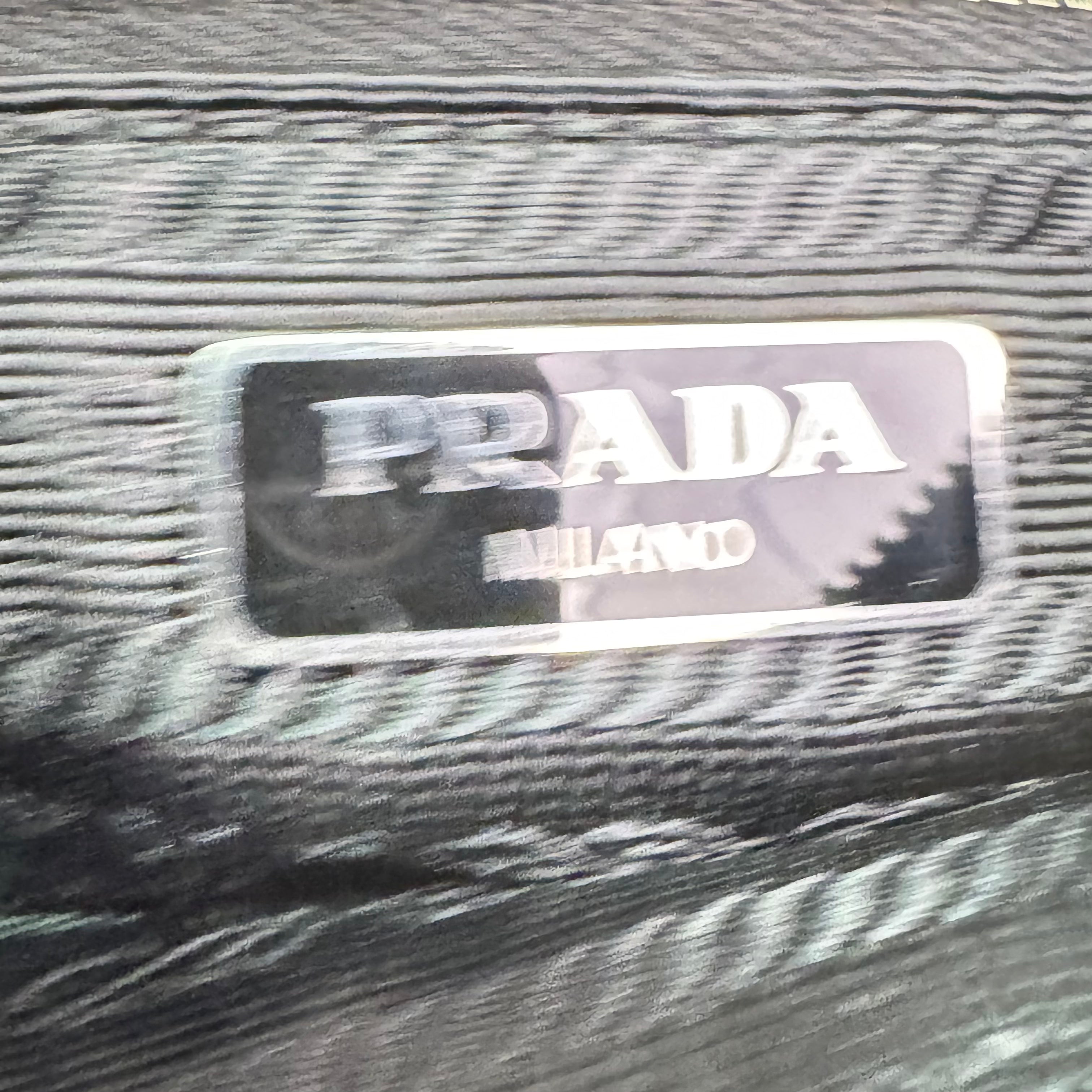 Prada Tessuto Quilted Chain Crossbody Bag Nylon Black