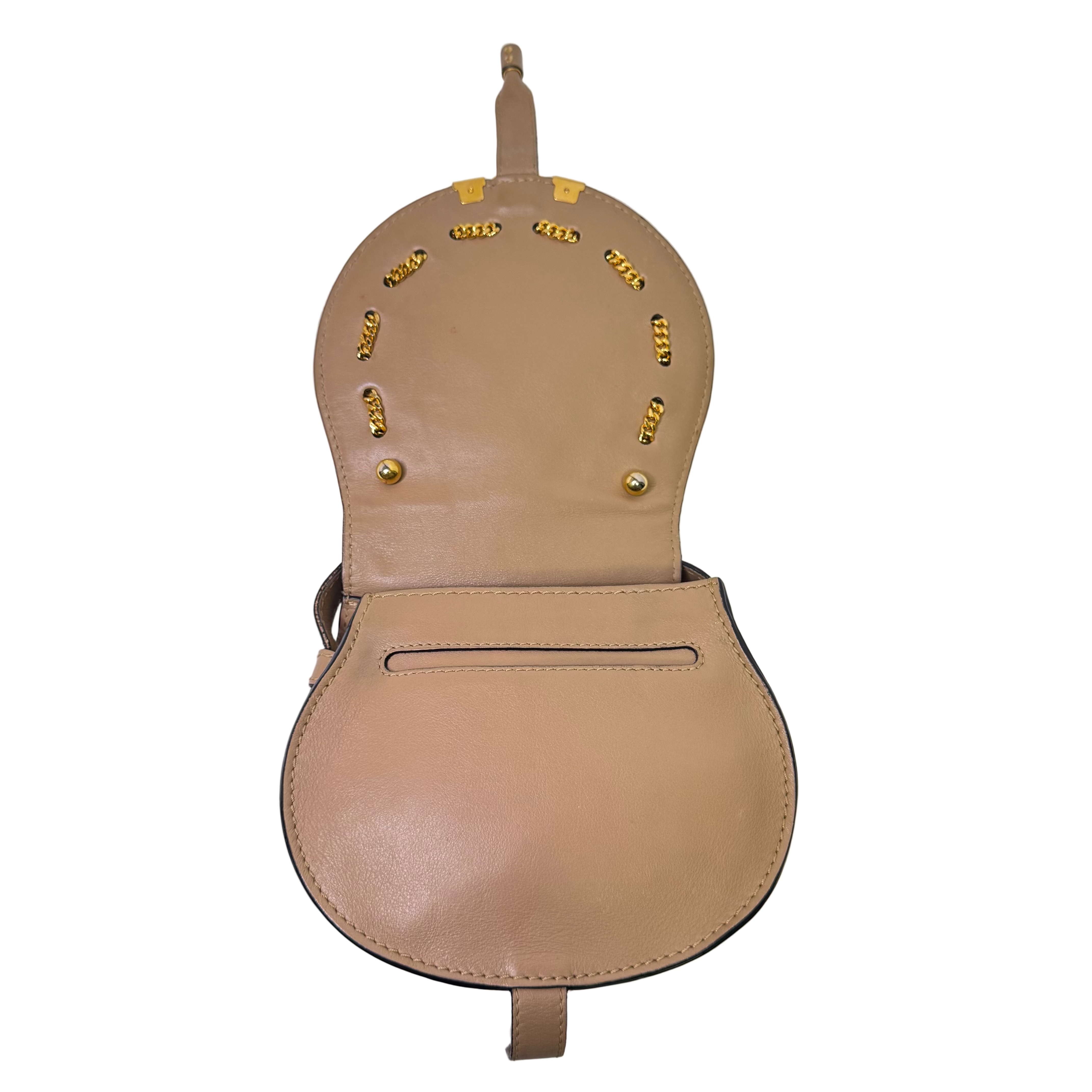 Chloé Marcie Saddle Crossbody Bag Leather Brown
