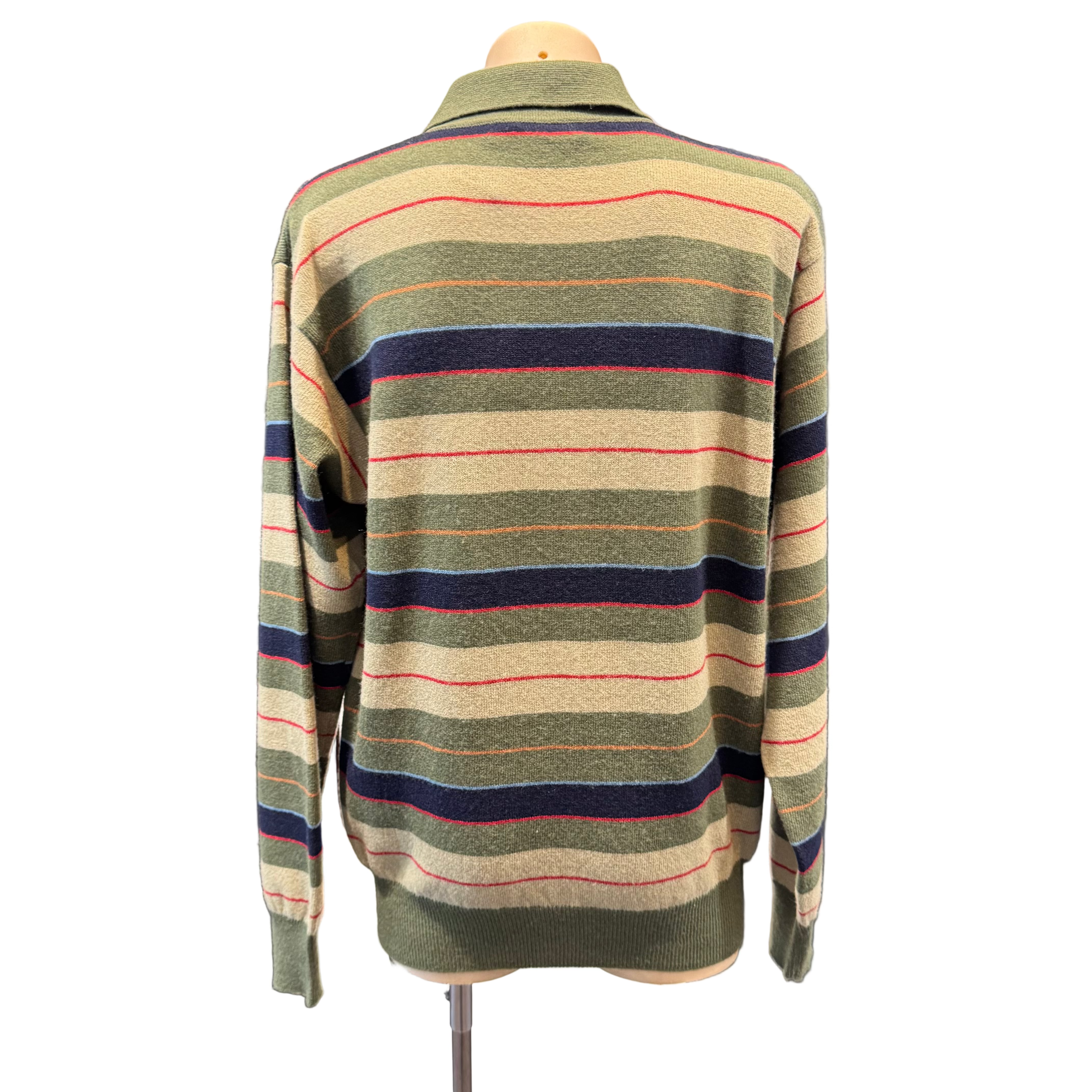 Gucci Henley Sweater Shirt Lambs Wool Khaki Medium