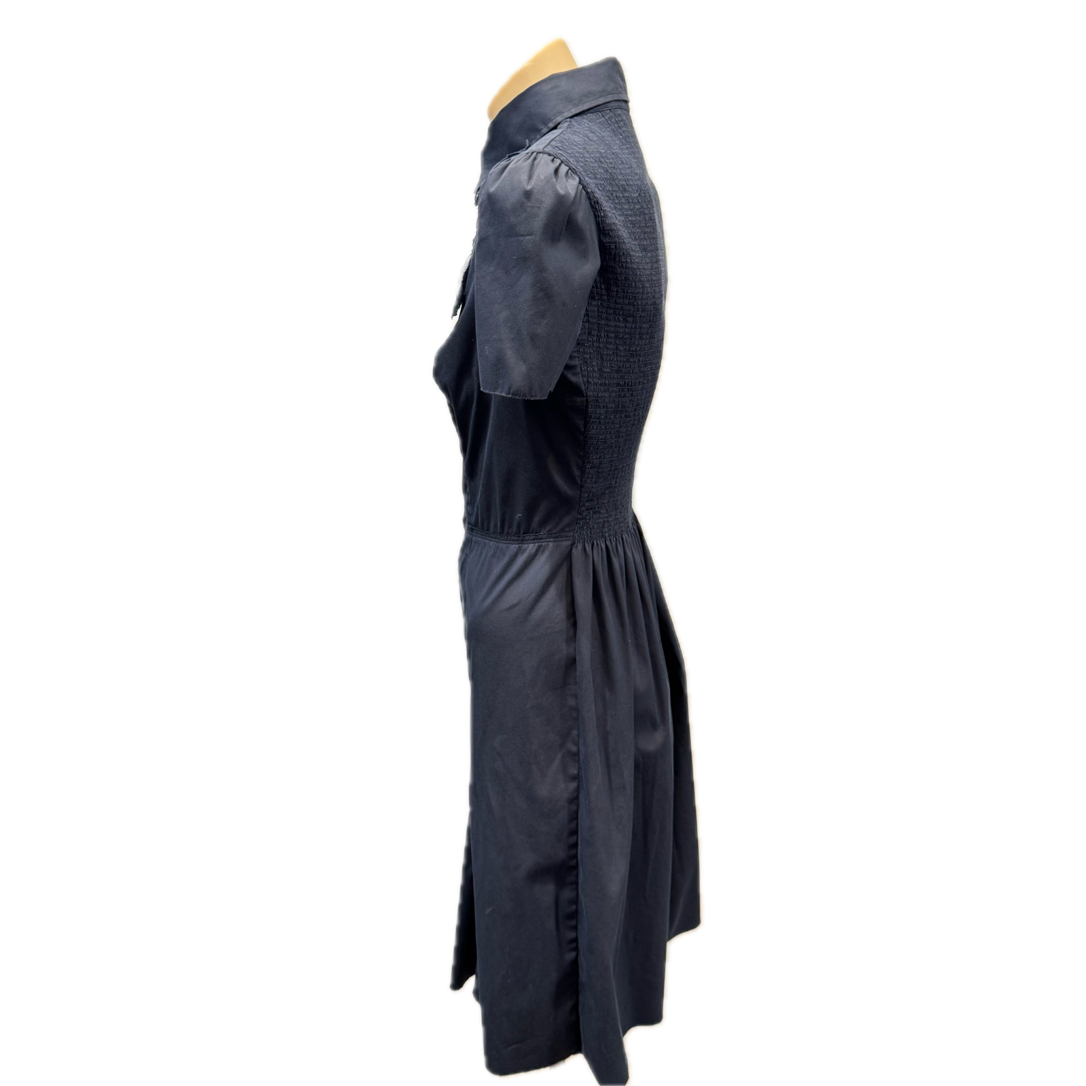 Prada Button Up Dress Navy 40
