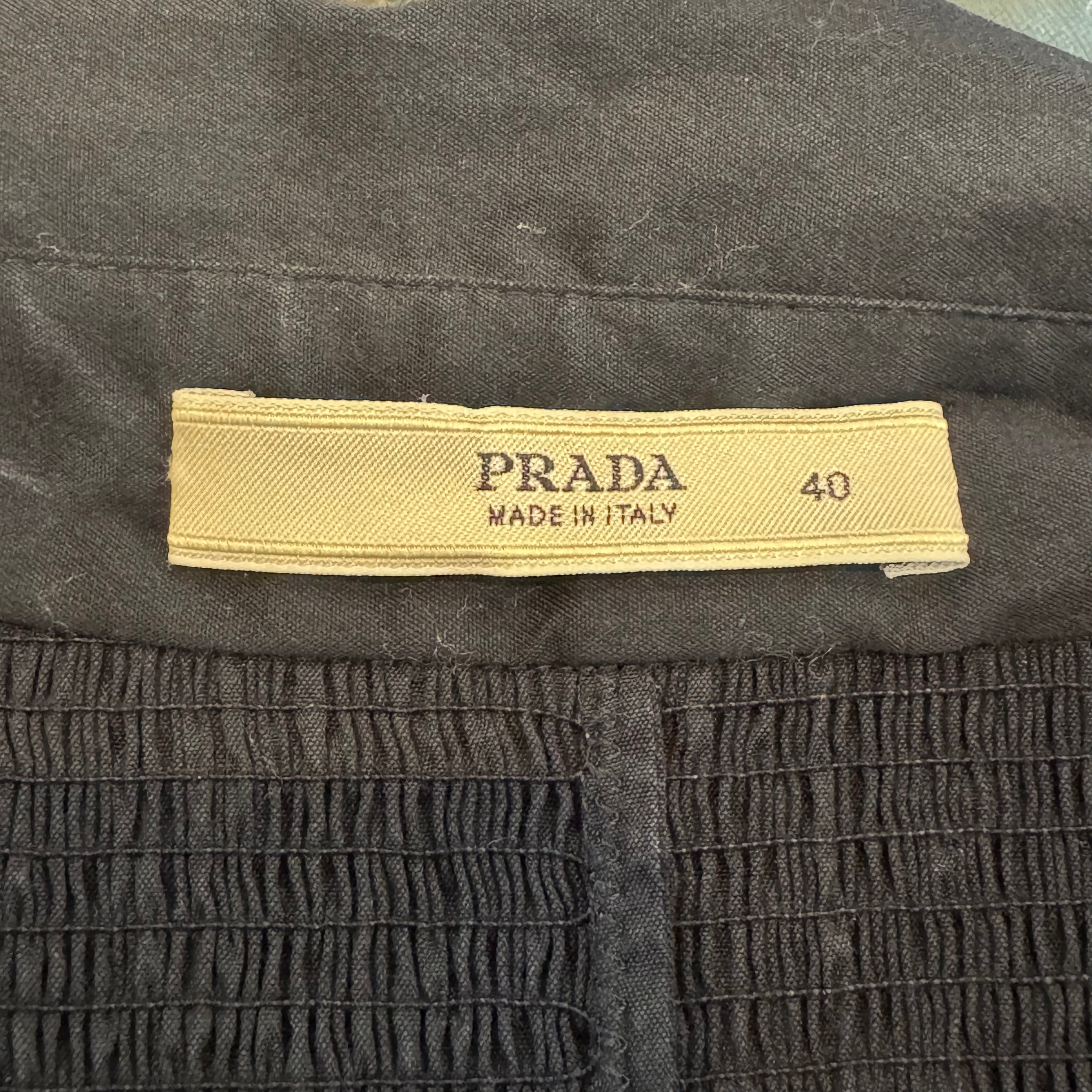 Prada Button Up Dress Navy 40