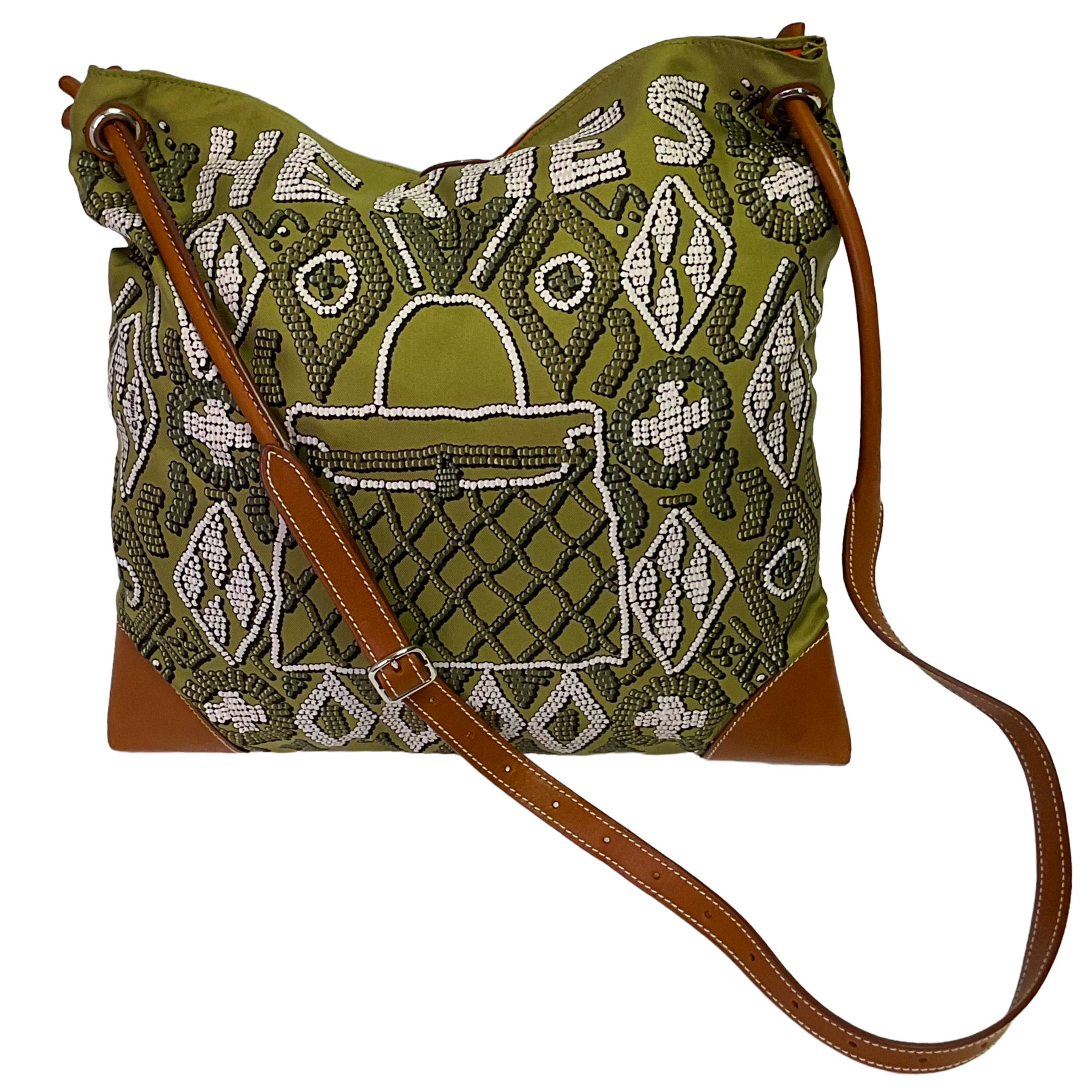 Hermés Silk City Crossbody Bag Green