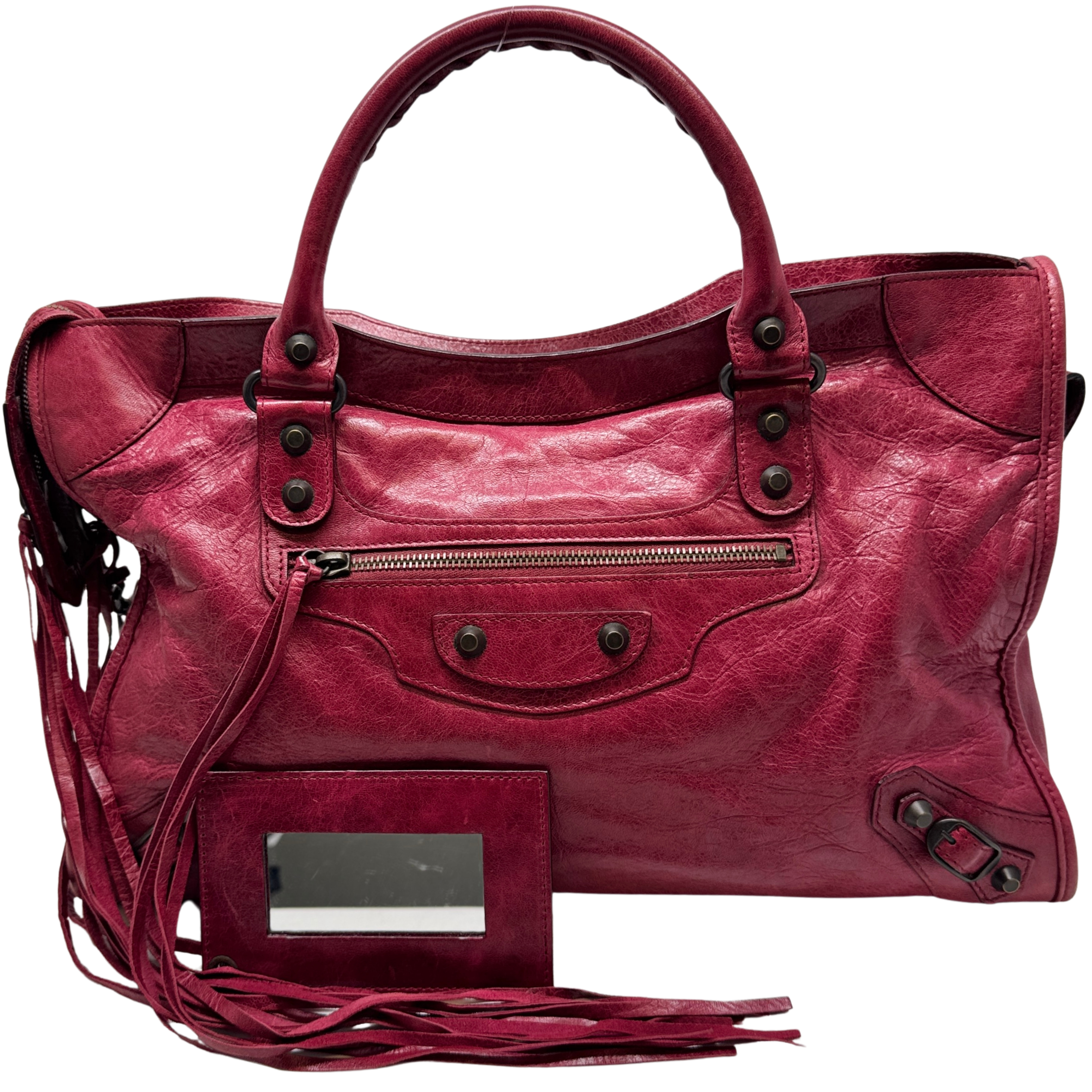 Balenciaga City Bag Small Leather Wine Red