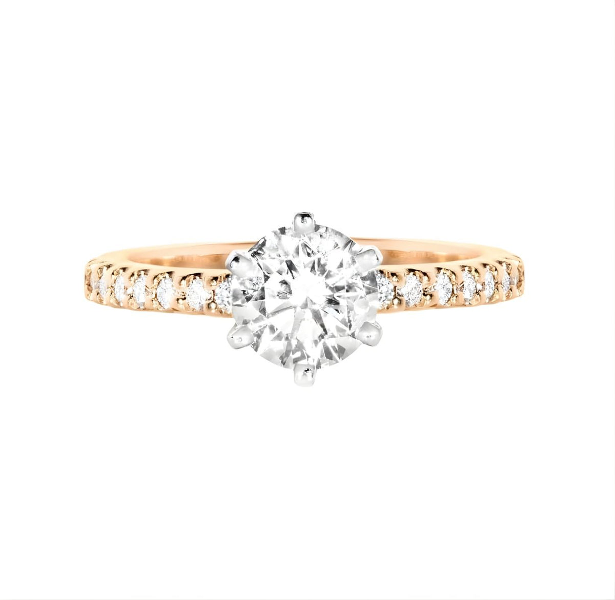 1.0ct Round Brilliant Natural Diamond on 9ct/18ct Gold Ring K½