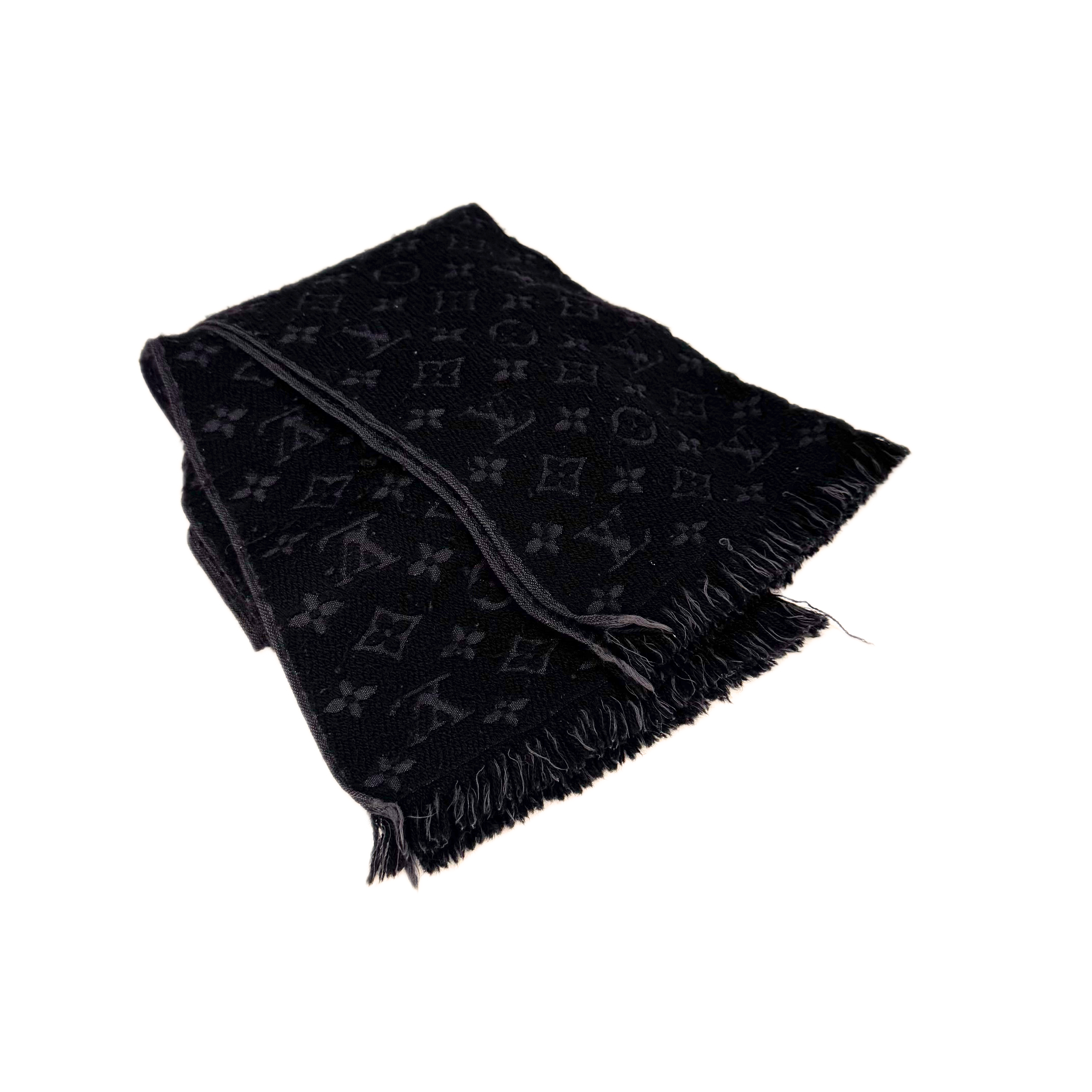 Louis Vuitton Monogram Wool Scarf Charcoal - Lost Designer