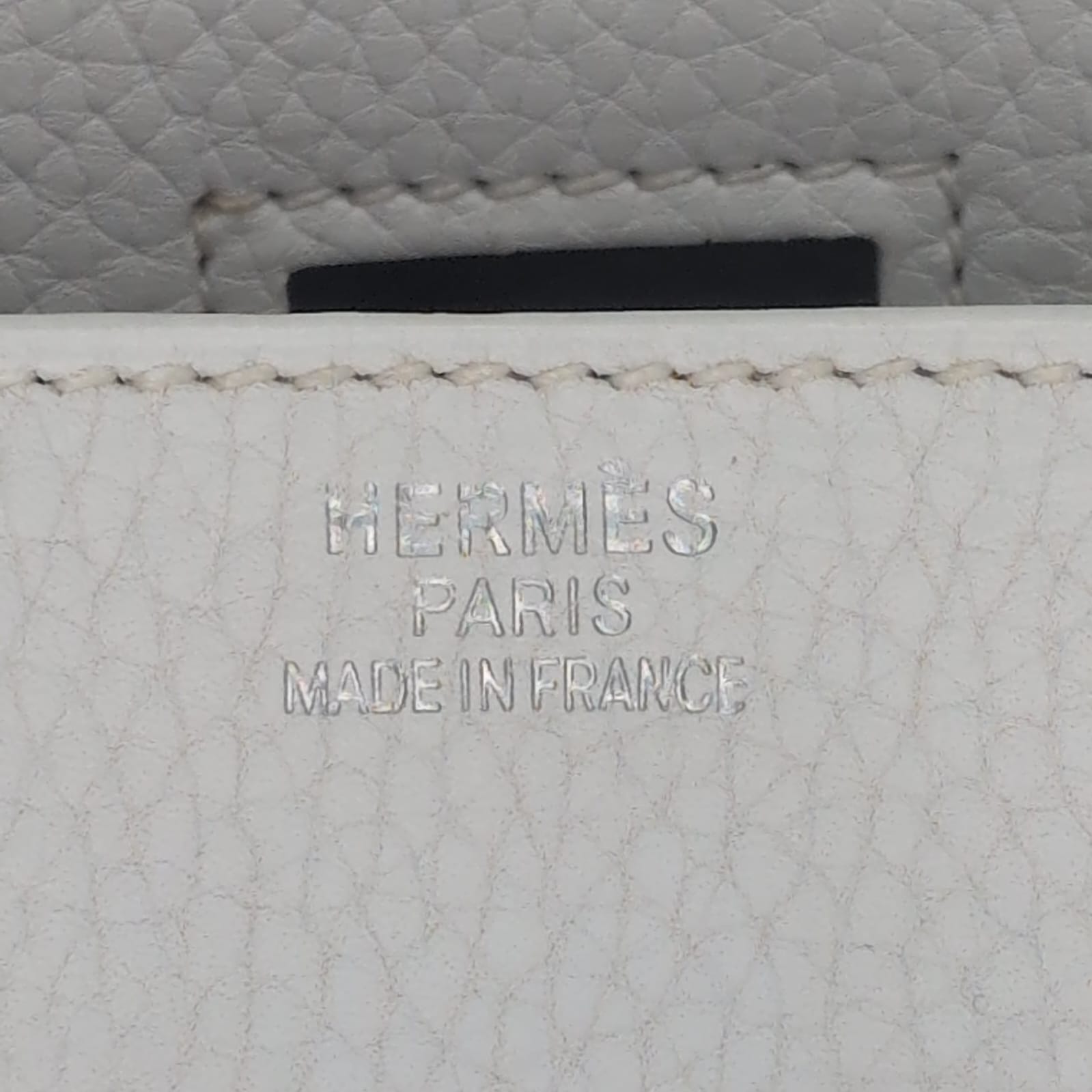Hermès Birkin Shoulder 42 White Etoupe Clemence Palladium Hardware □J Stamp